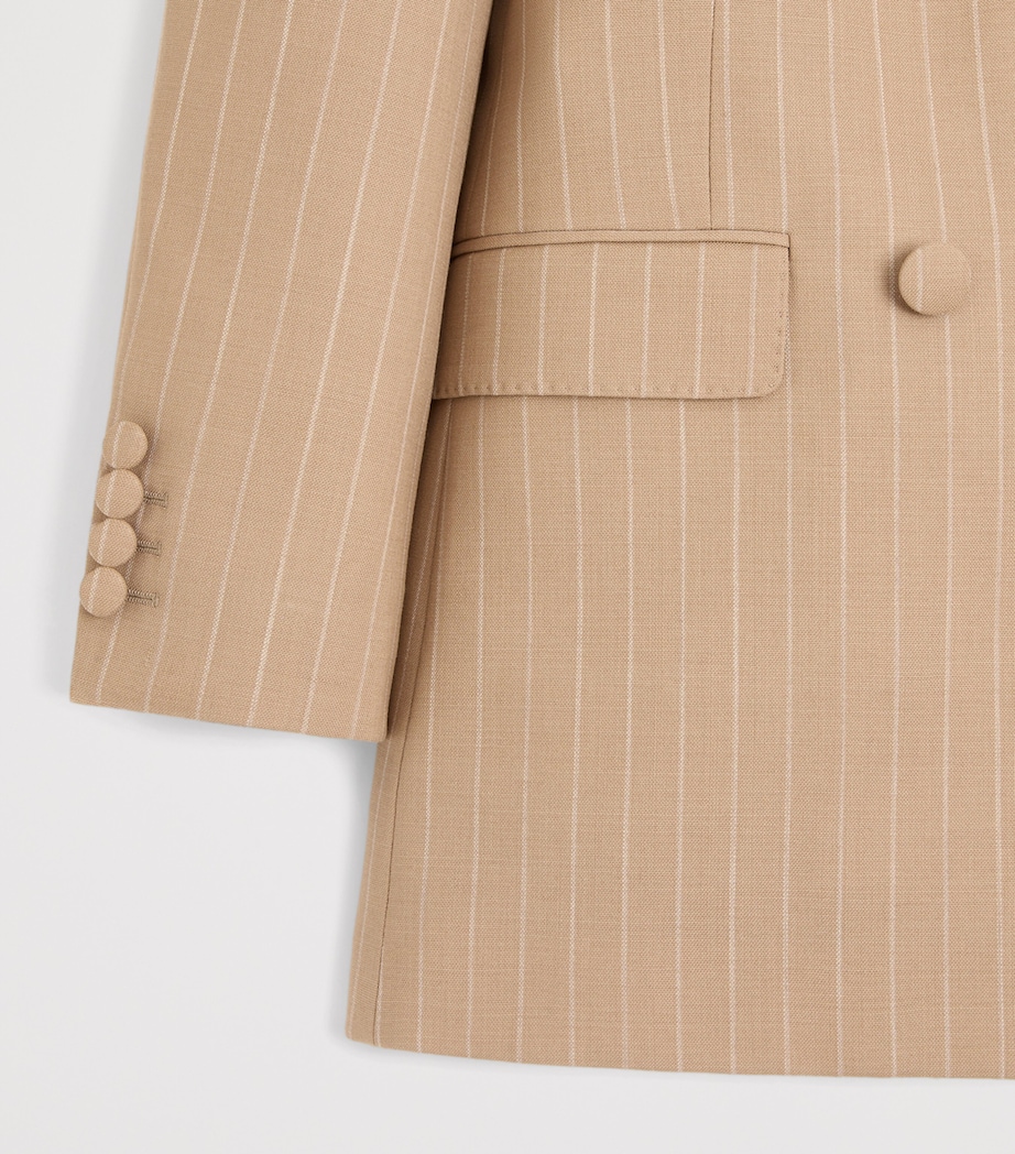 Valentino Womens Virgin Wool Pinstripe Blazer Image 8