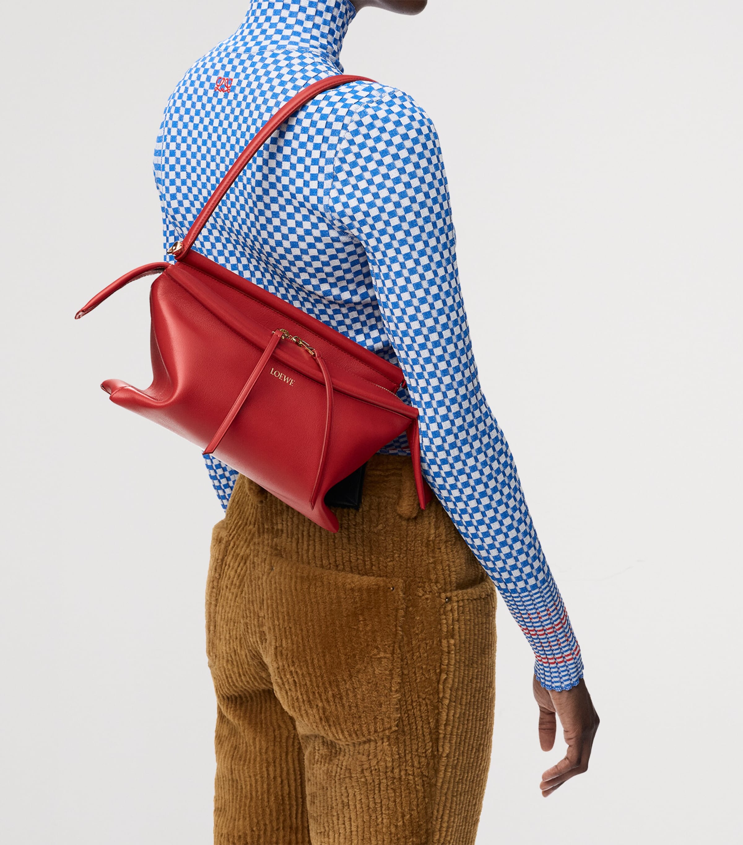 LOEWE Small Leather Whisker Shoulder Bag Carmine Red Image 7