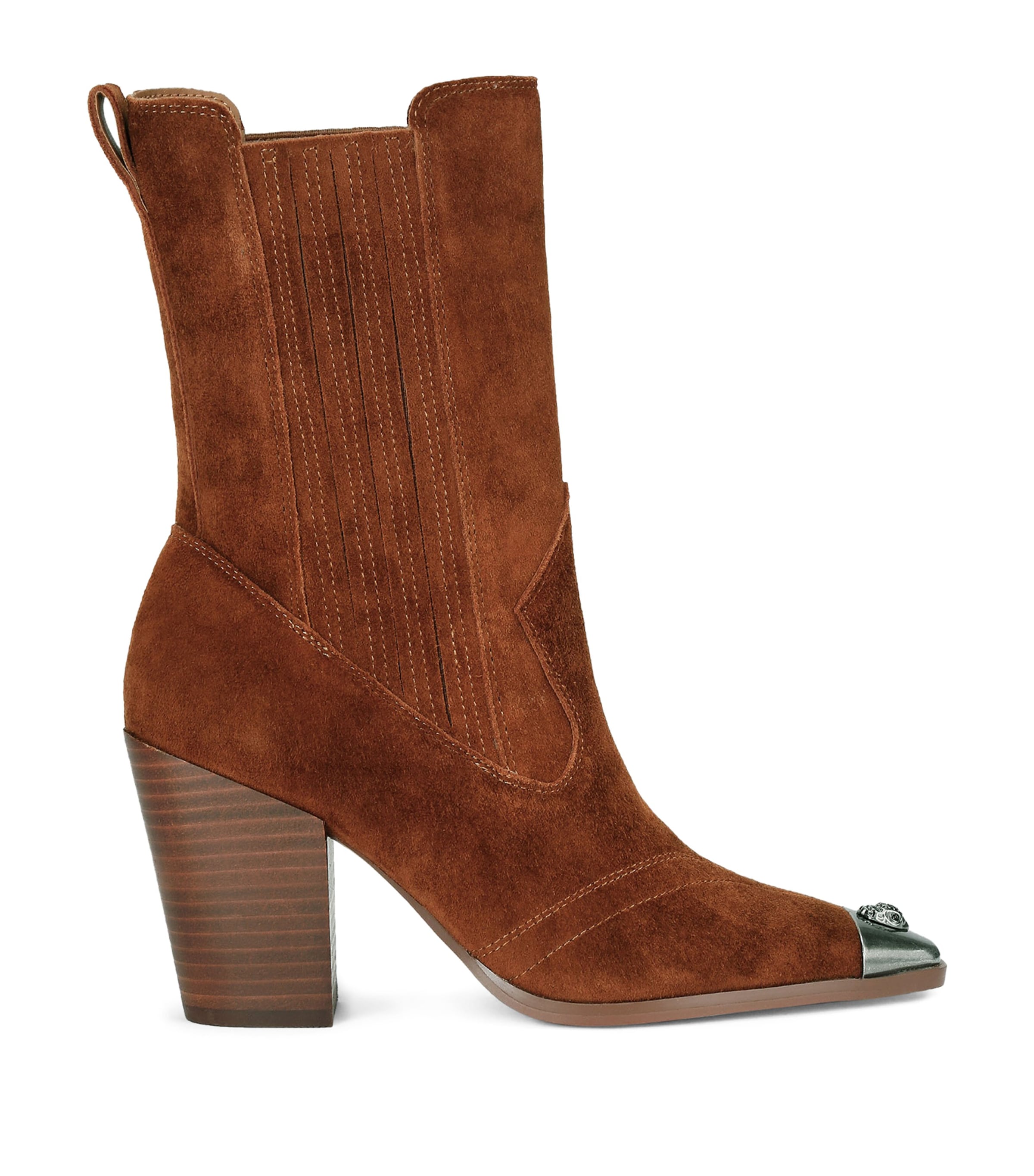 Kurt Geiger Suede Western Regent Boots In Multi