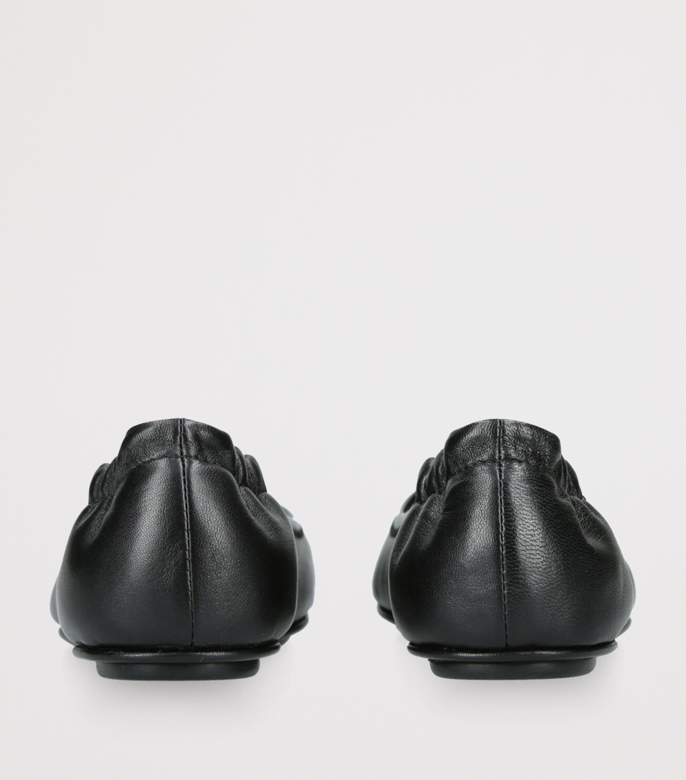 Tory Burch Leather Minnie Travel Ballet Flats Black Image 2