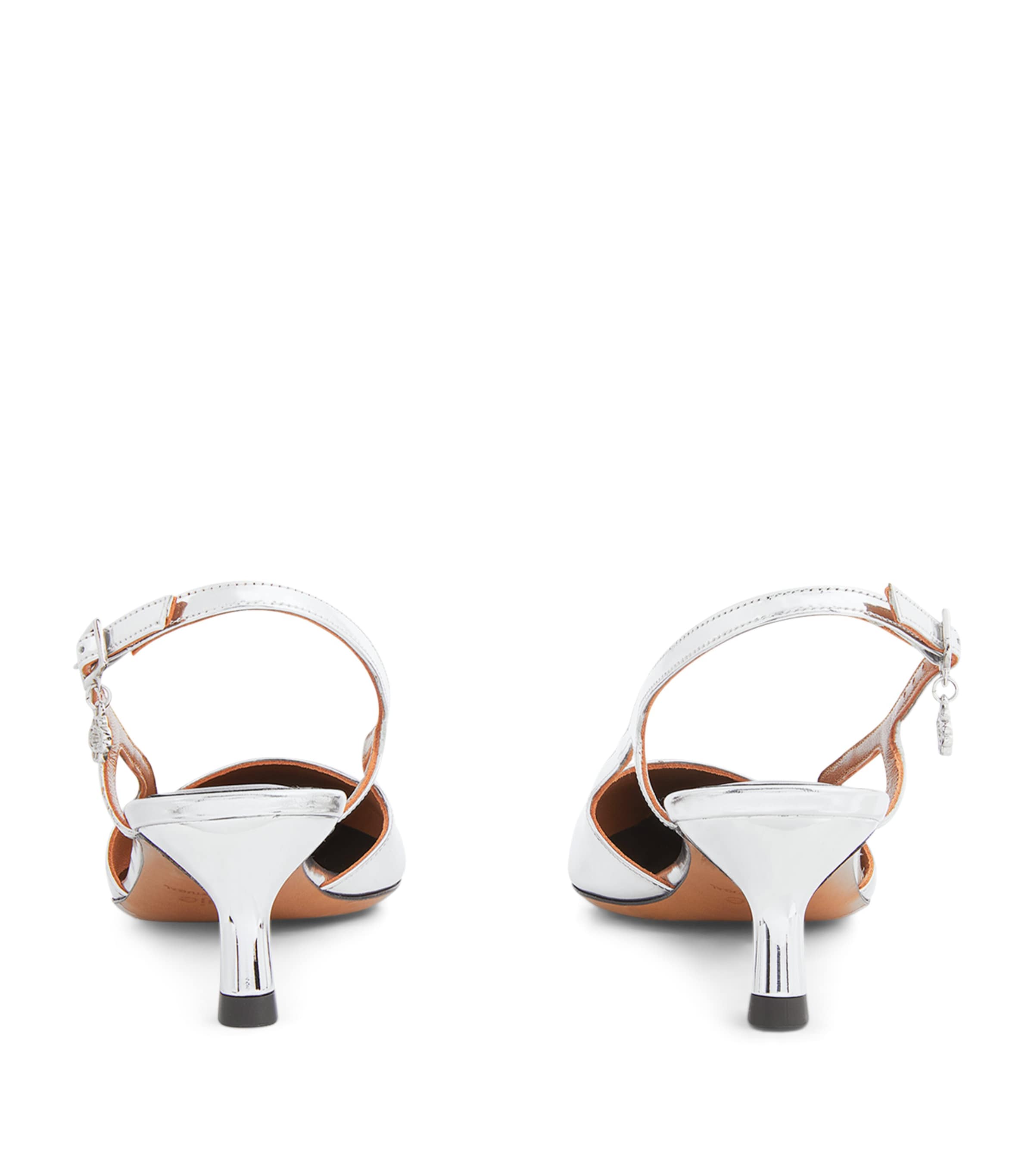 Metallic Slingback Pumps 50 SILVER Image 2