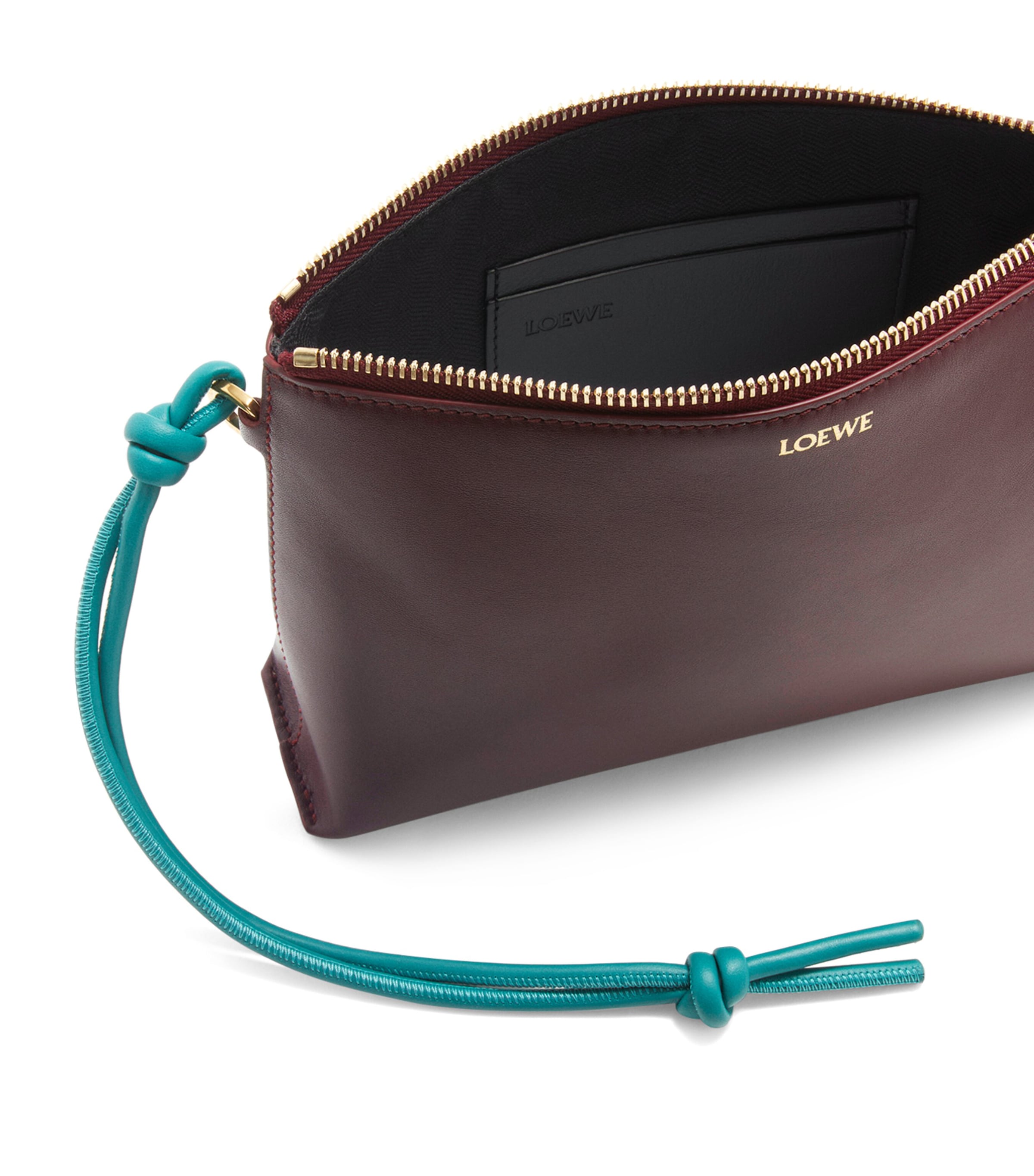 LOEWE Leather Knot T Pouch Burgundy/emerald Image 3