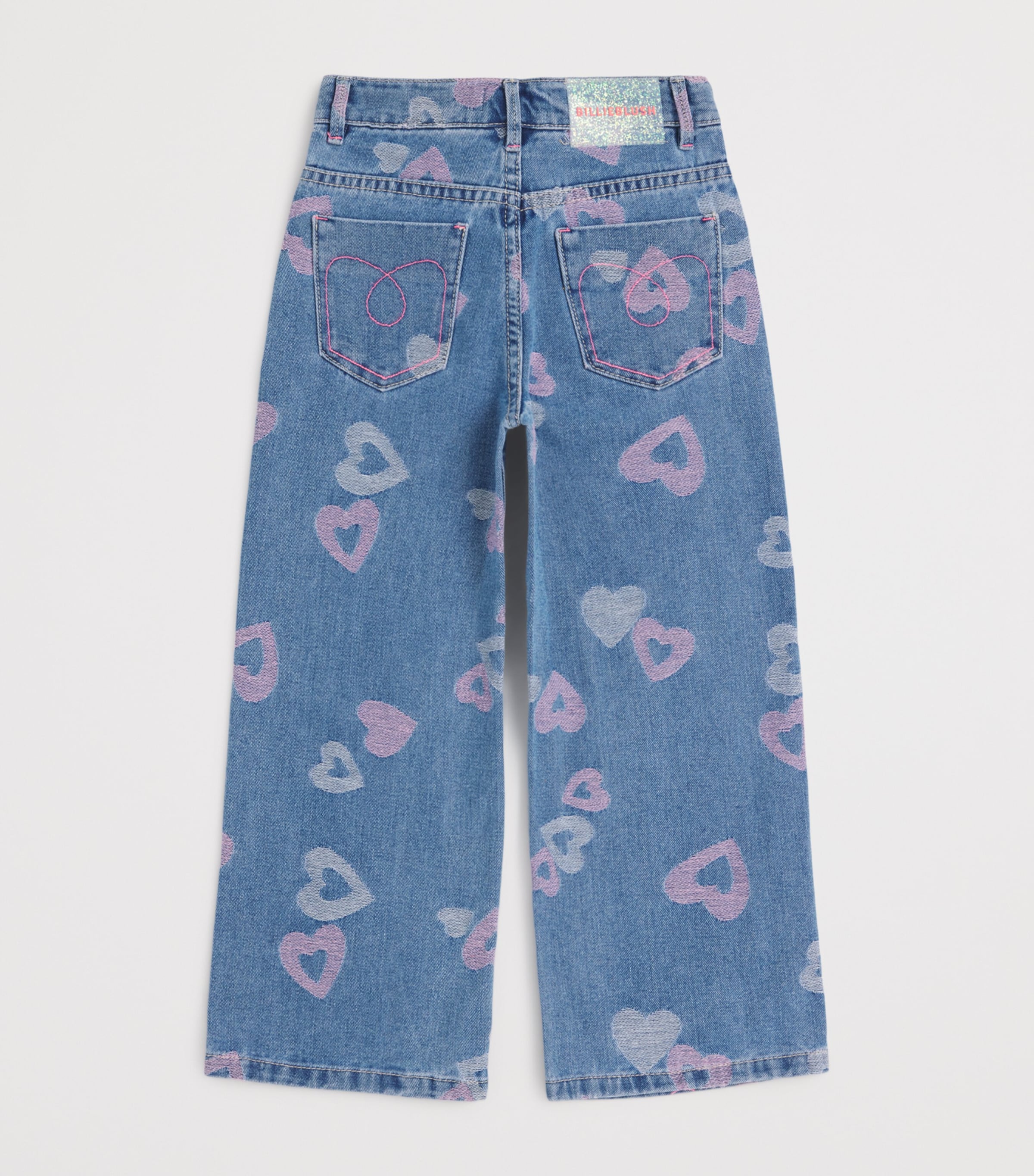 Jacquard Heart Jeans (2-12 Years) Z10DENIM BLUE Image 2