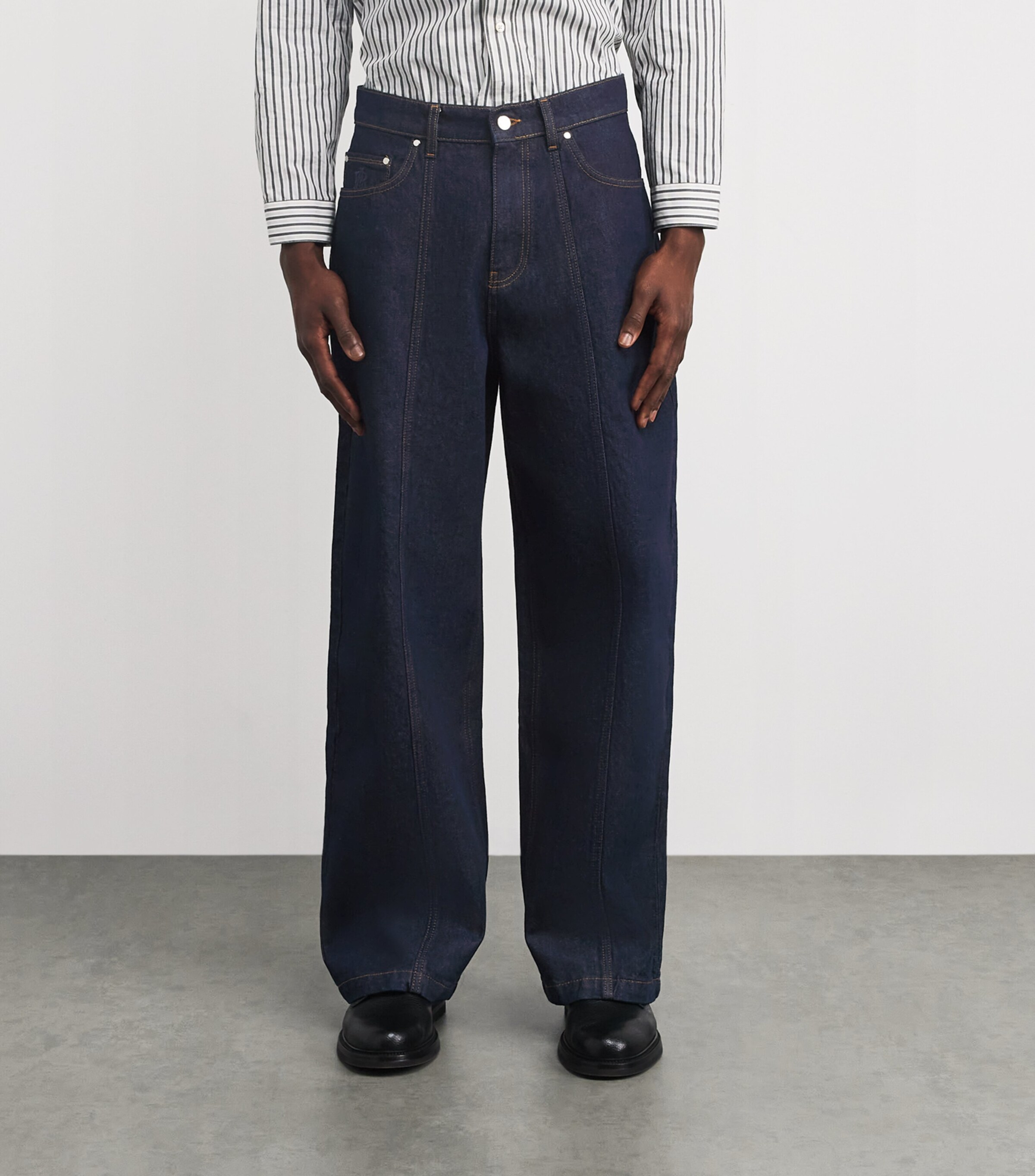 Wide-Leg Felled Jeans RAW INDIGO Image 3