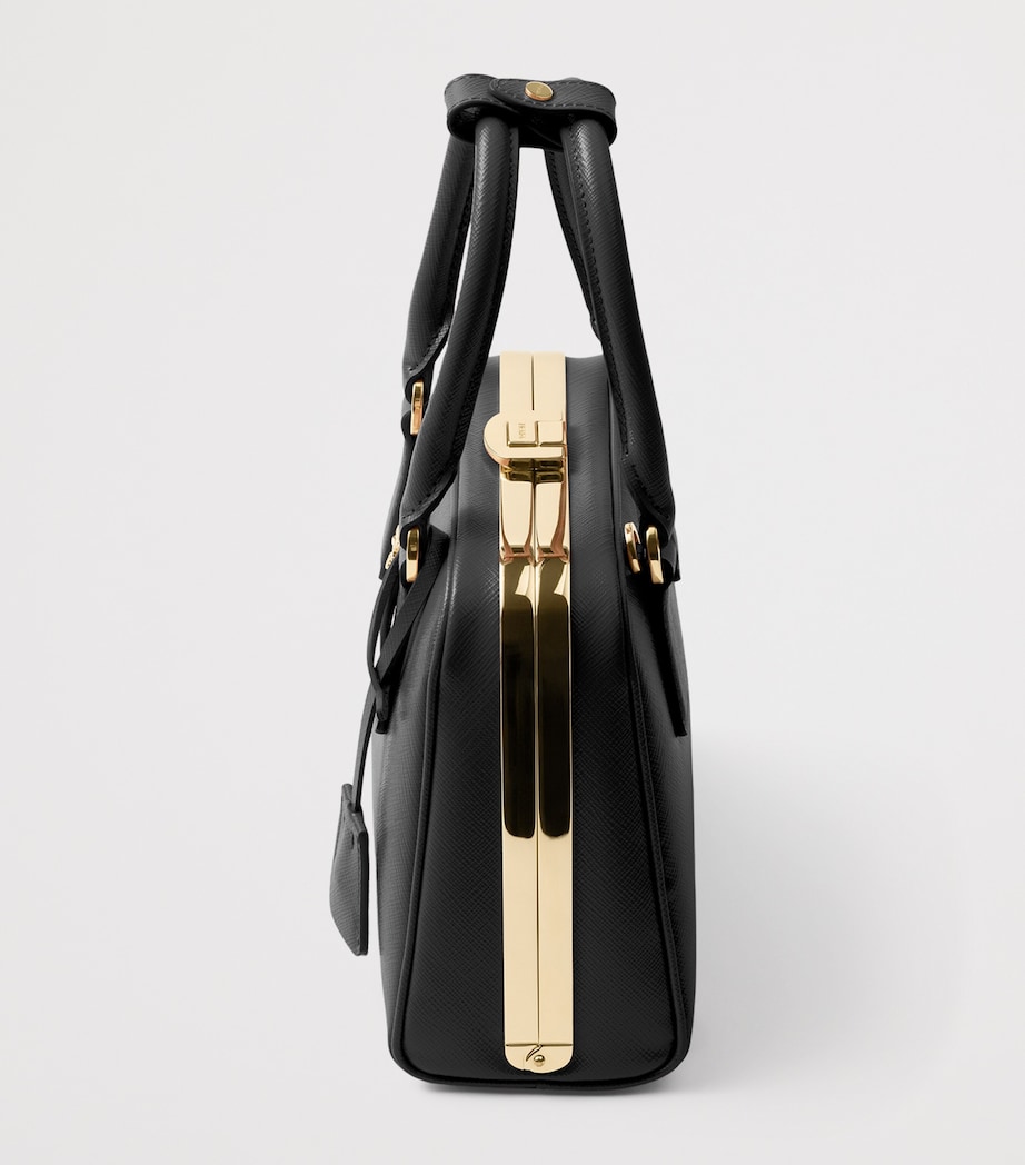 Saffiano Leather Pyramid Top-Handle Bag F0002 Image 6