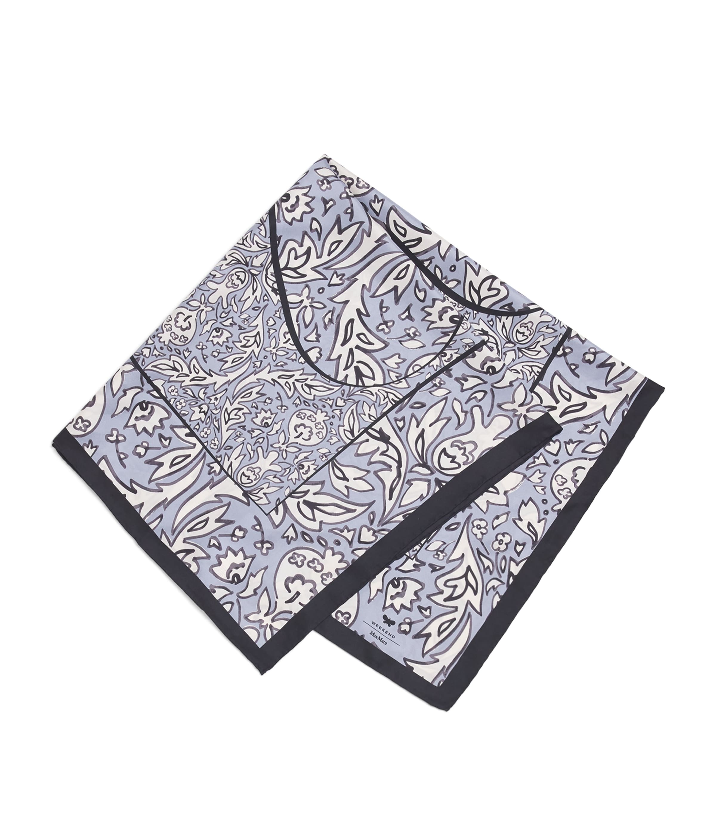 Weekend Max Mara Silk Butterfly Square Scarf In Grey