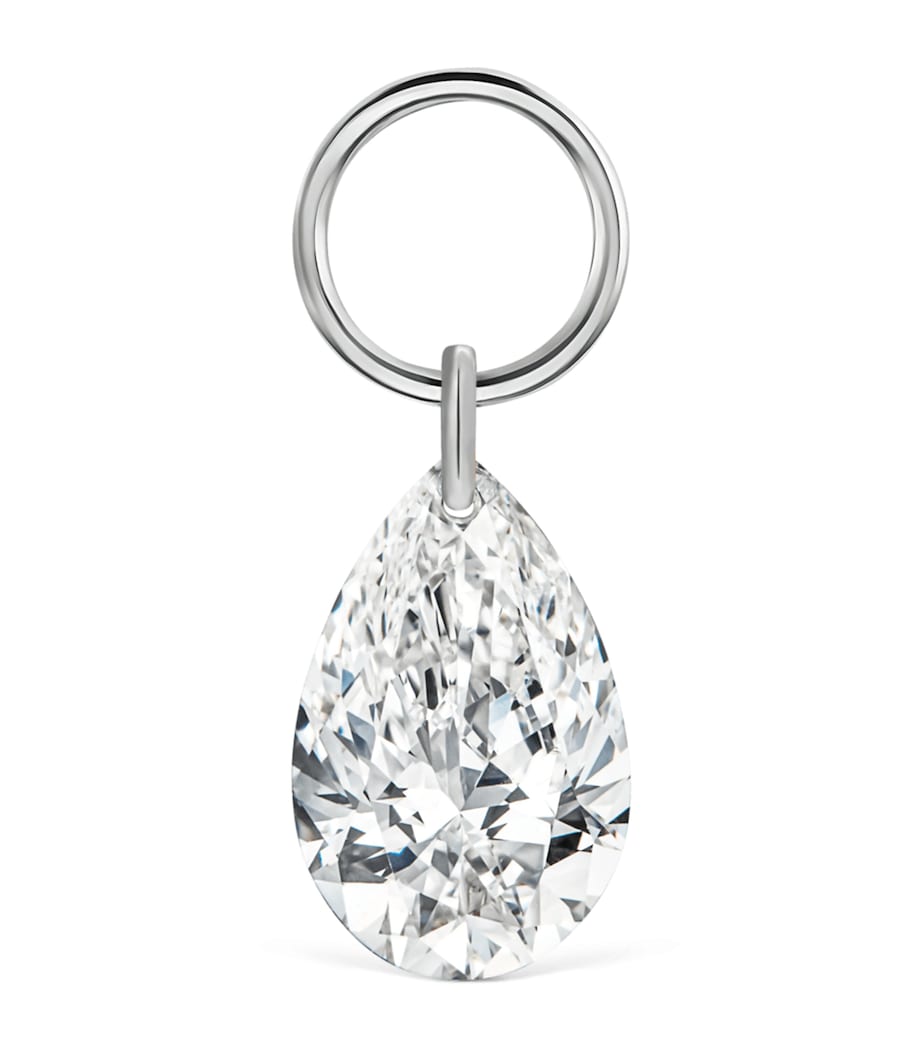 White Gold Pear Floating Diamond Charm (6mm) WHITE GOLD Image 1