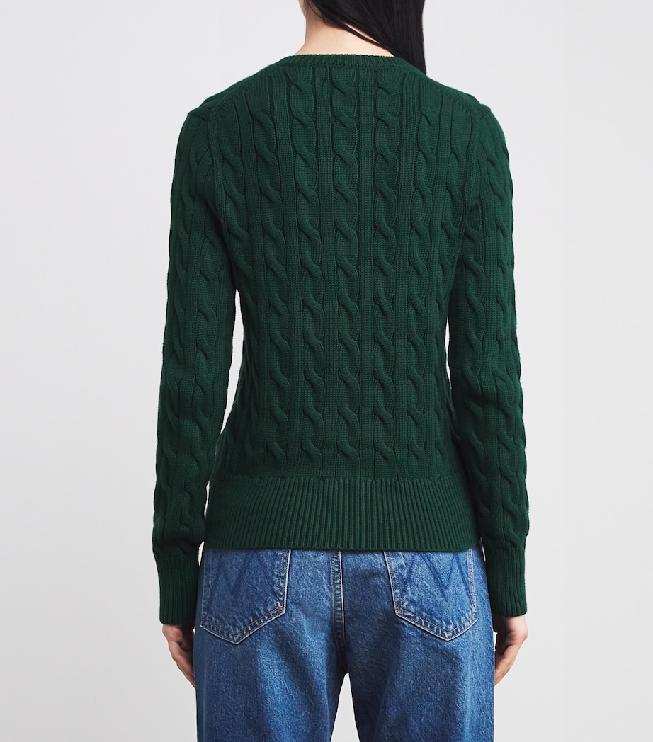 Cotton Cable-Knit Cardigan MOSS AGATE Image 4