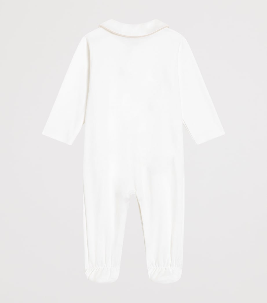 Dolce&Gabbana Kids Cotton Logo All-In-One, Bib and Hat Set (0-24 Months) White Image 2
