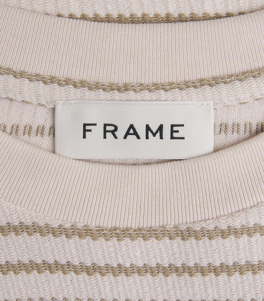 FRAME Mens Cotton Rib-Knit Stripe T-Shirt Nats Image 6