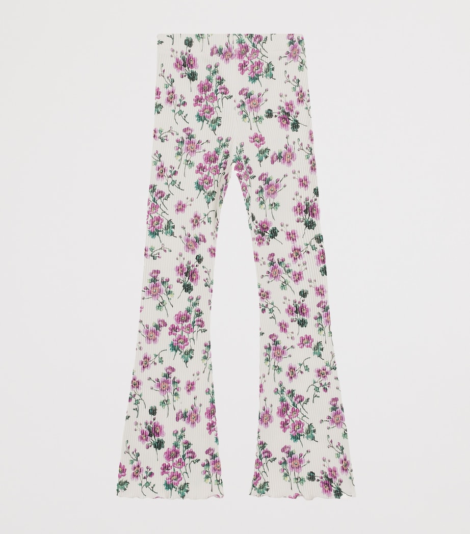 Dolce&Gabbana Kids Cotton Floral Trousers (8-12 Years) Violette Image 2