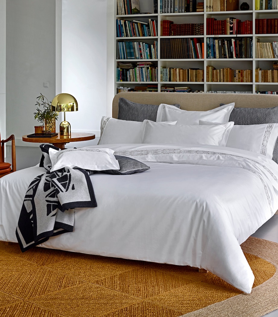 Amalia Egyptian Cotton Alentejo King Duvet Cover Set (230cm x 220cm) White/pearl Image 3