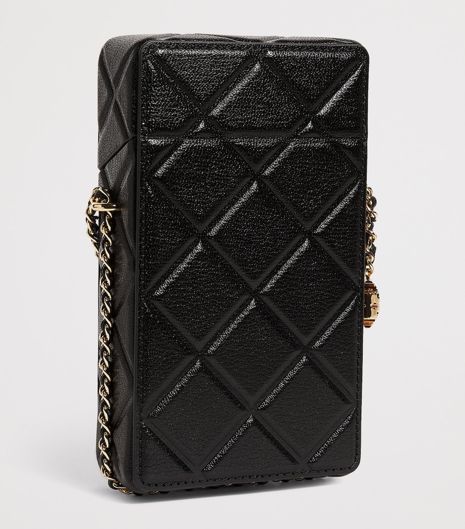 Leather Fleming Phone Cross-Body Bag 001 BLACK Image 3