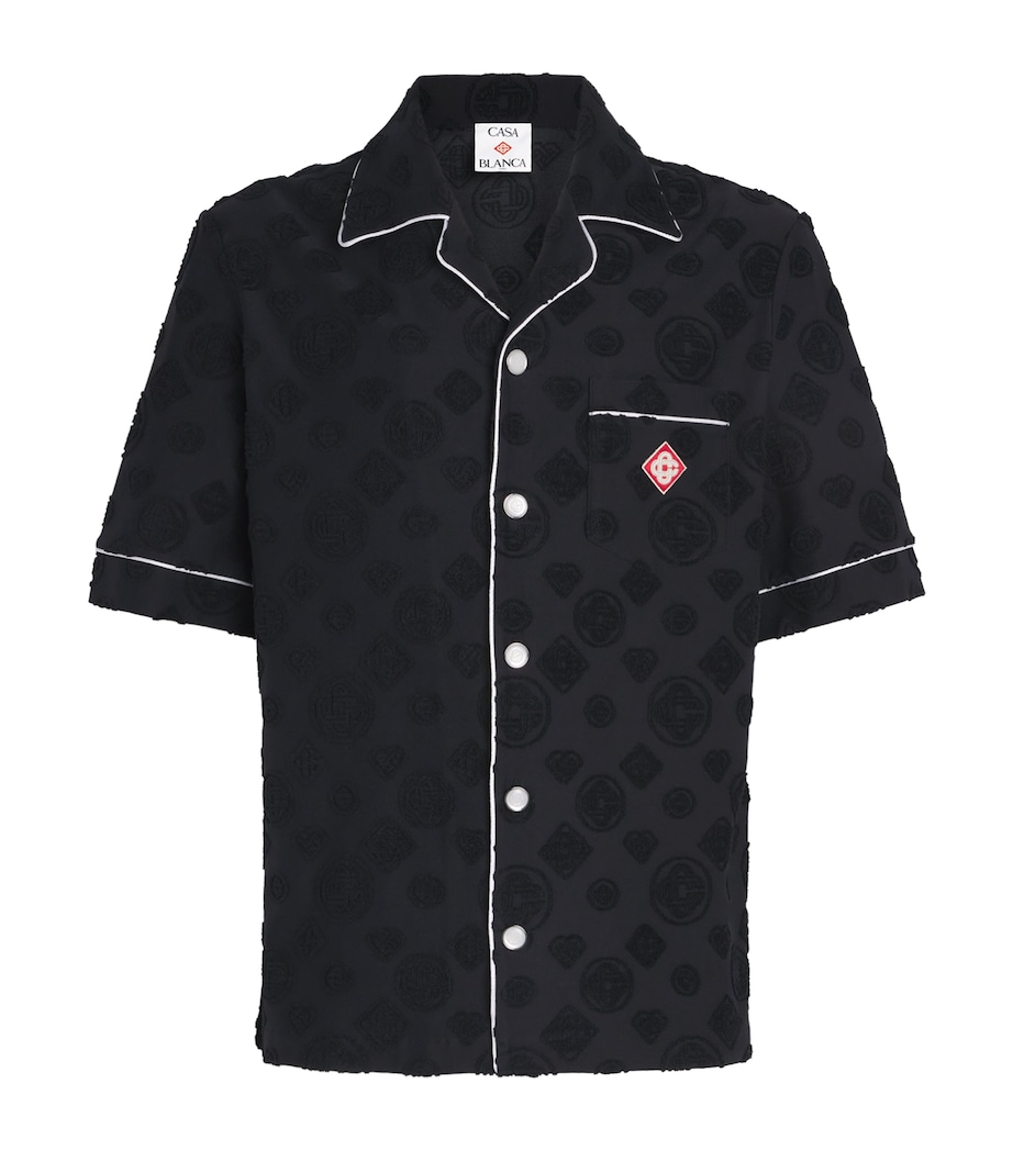 Towelling Monogram Shirt BLACK Image 1