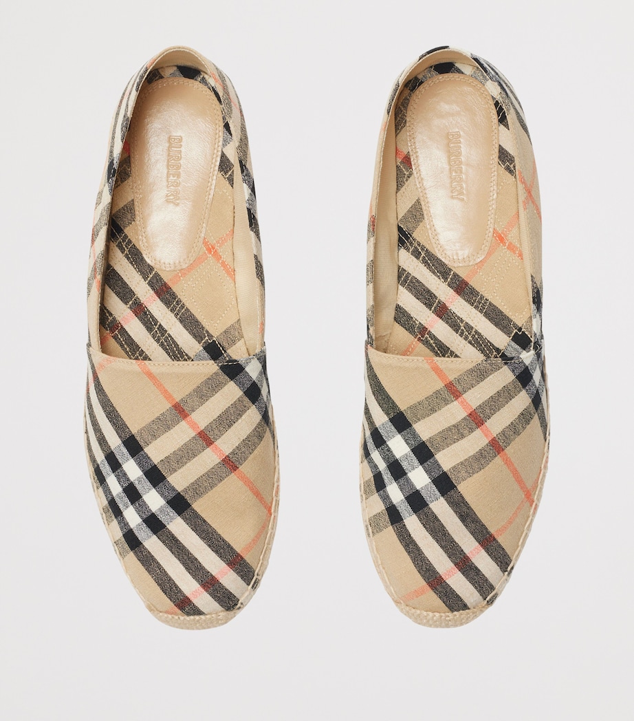 Linen-Blend Check Espadrilles SAND IP CHECK Image 6