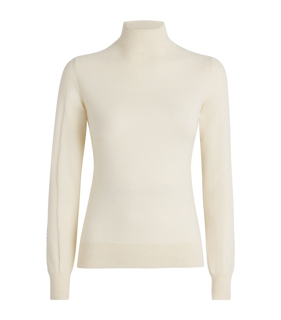 Colombo Womens Cashmere Chevron Sweater R White Image 1