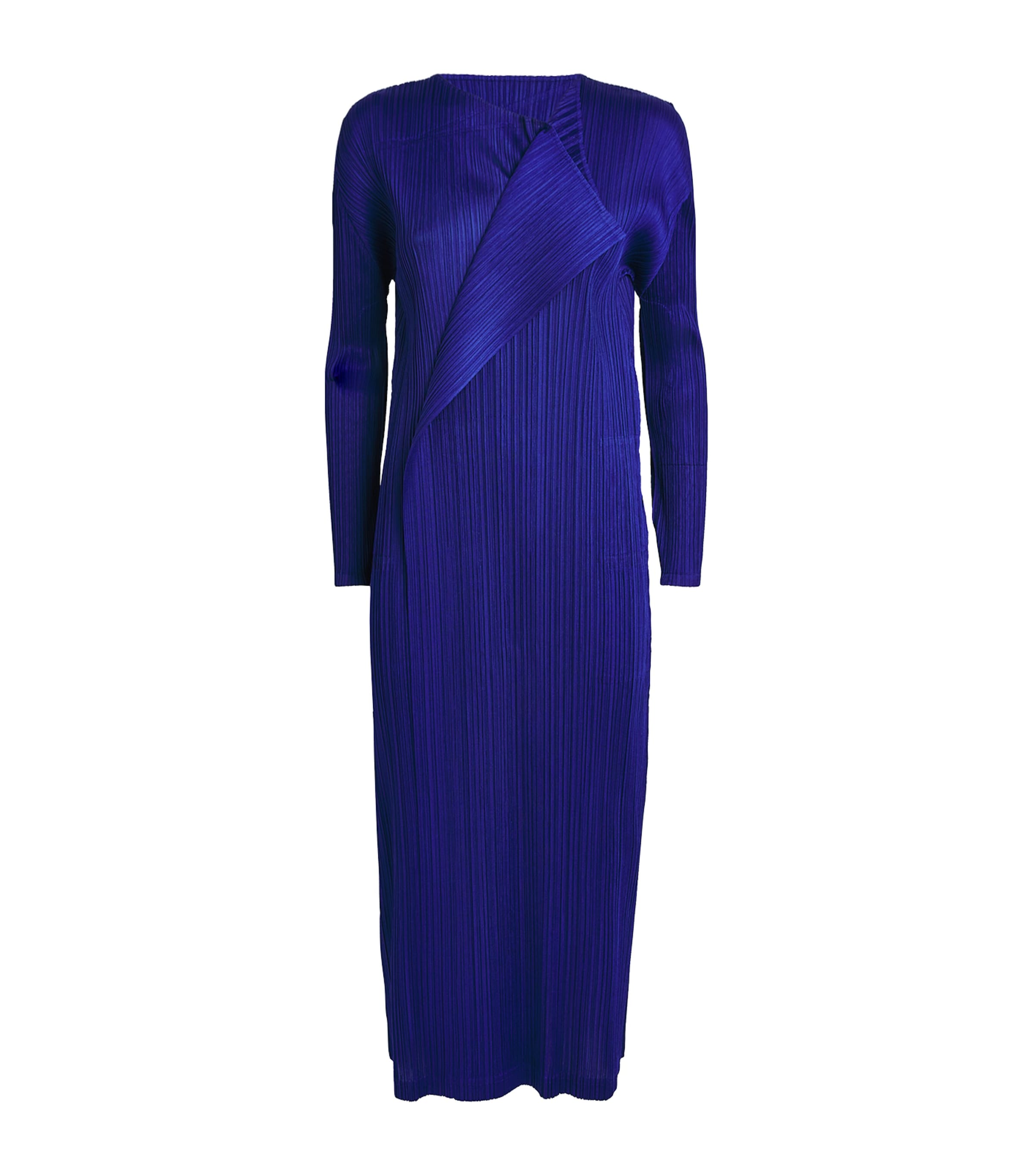 Issey Miyake Light Wave Midi Dress In Blue