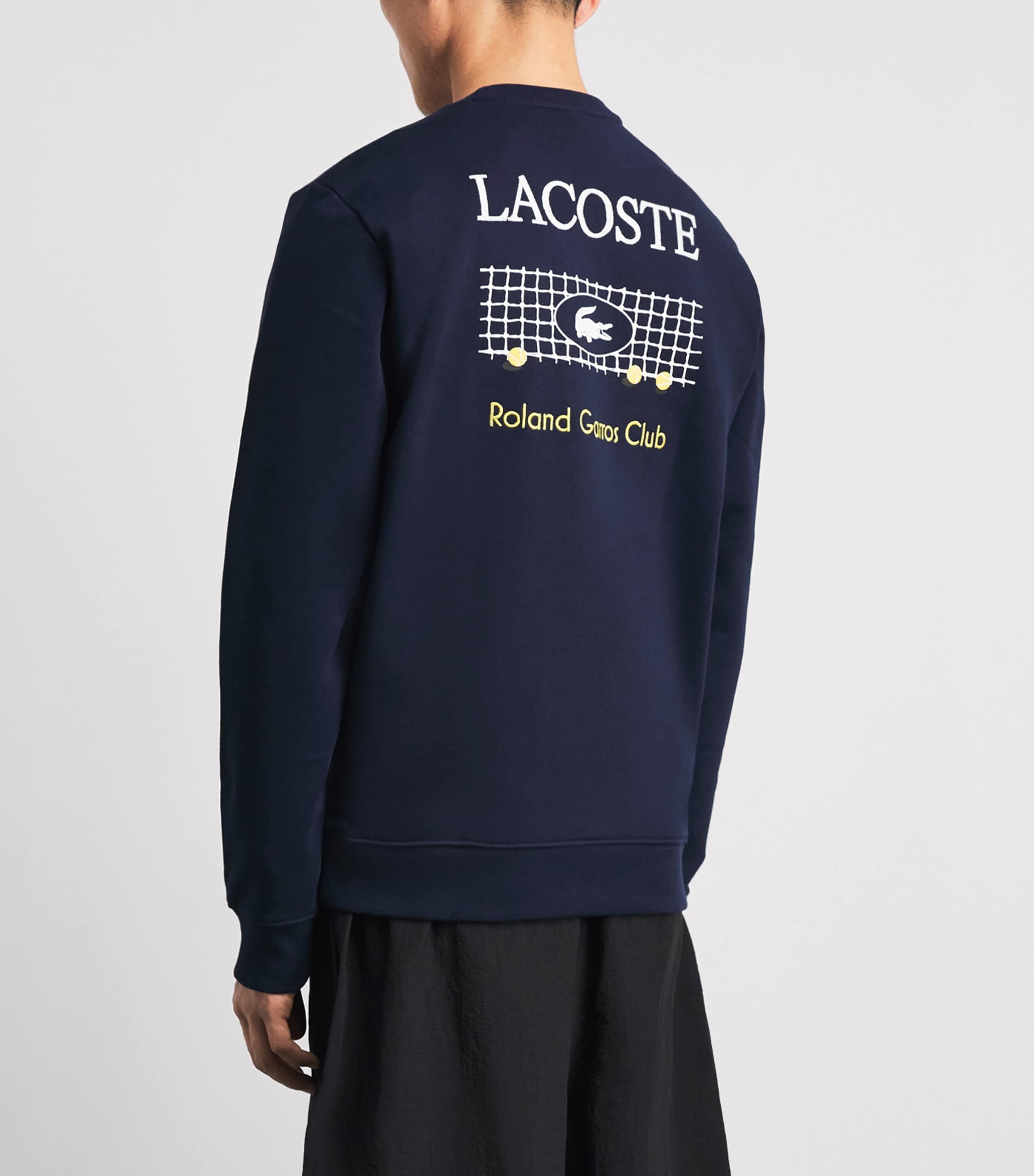 Lacoste Mens x Roland-Garros Cotton Logo Sweatshirt Navy Blue Image 5
