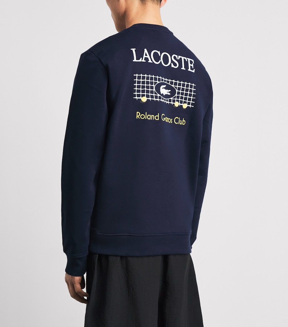 Lacoste Mens x Roland-Garros Cotton Logo Sweatshirt Navy Blue Image 5