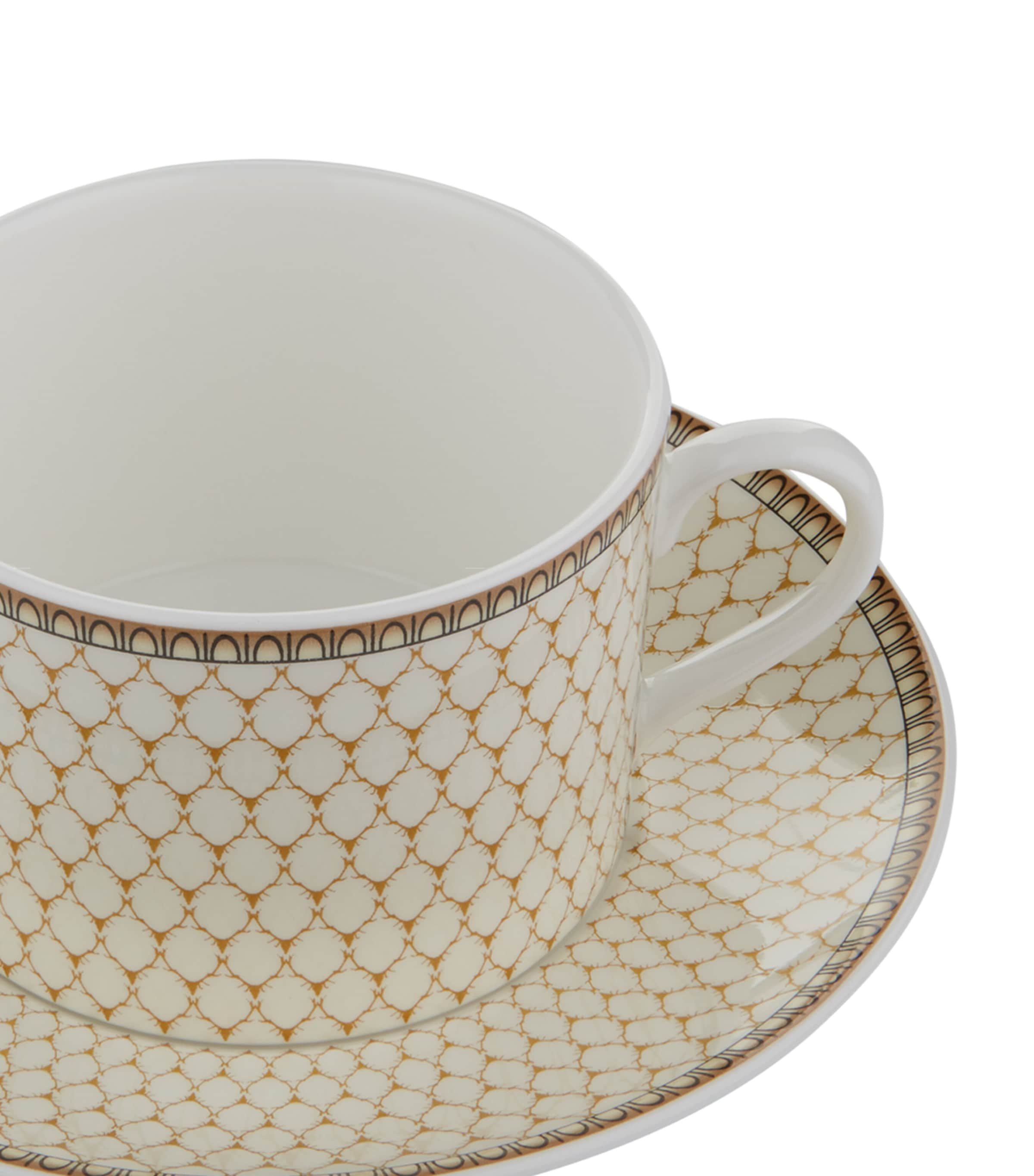 Antler Trellis Teacup And Saucer IVORY Image 3