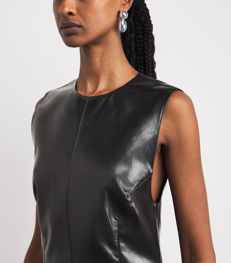 Nanushka Womens Faux Leather Ilesha Midi Dress Black Image 3