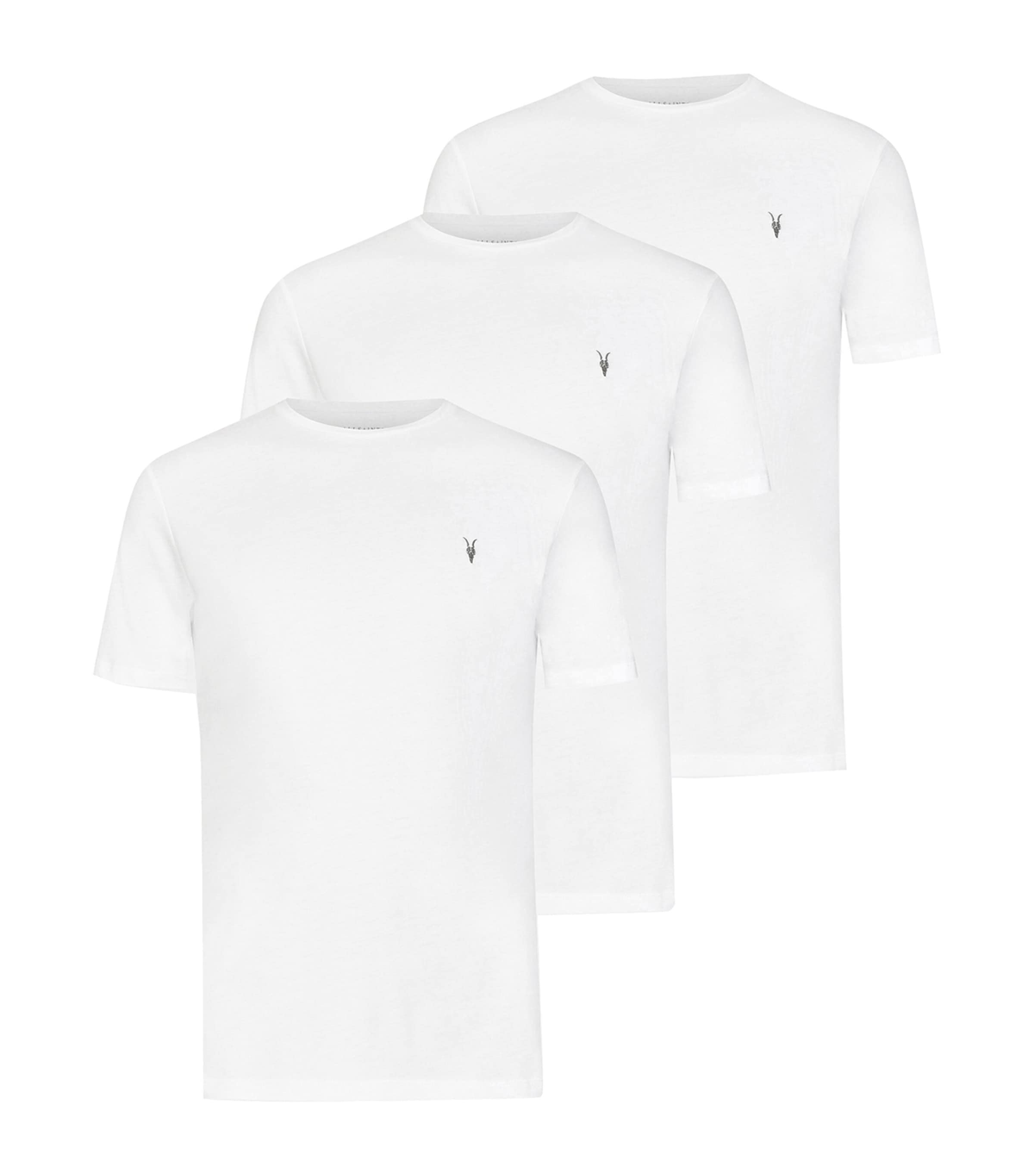 Allsaints Brace Brushed Cotton 3 Pack T-shirts In White