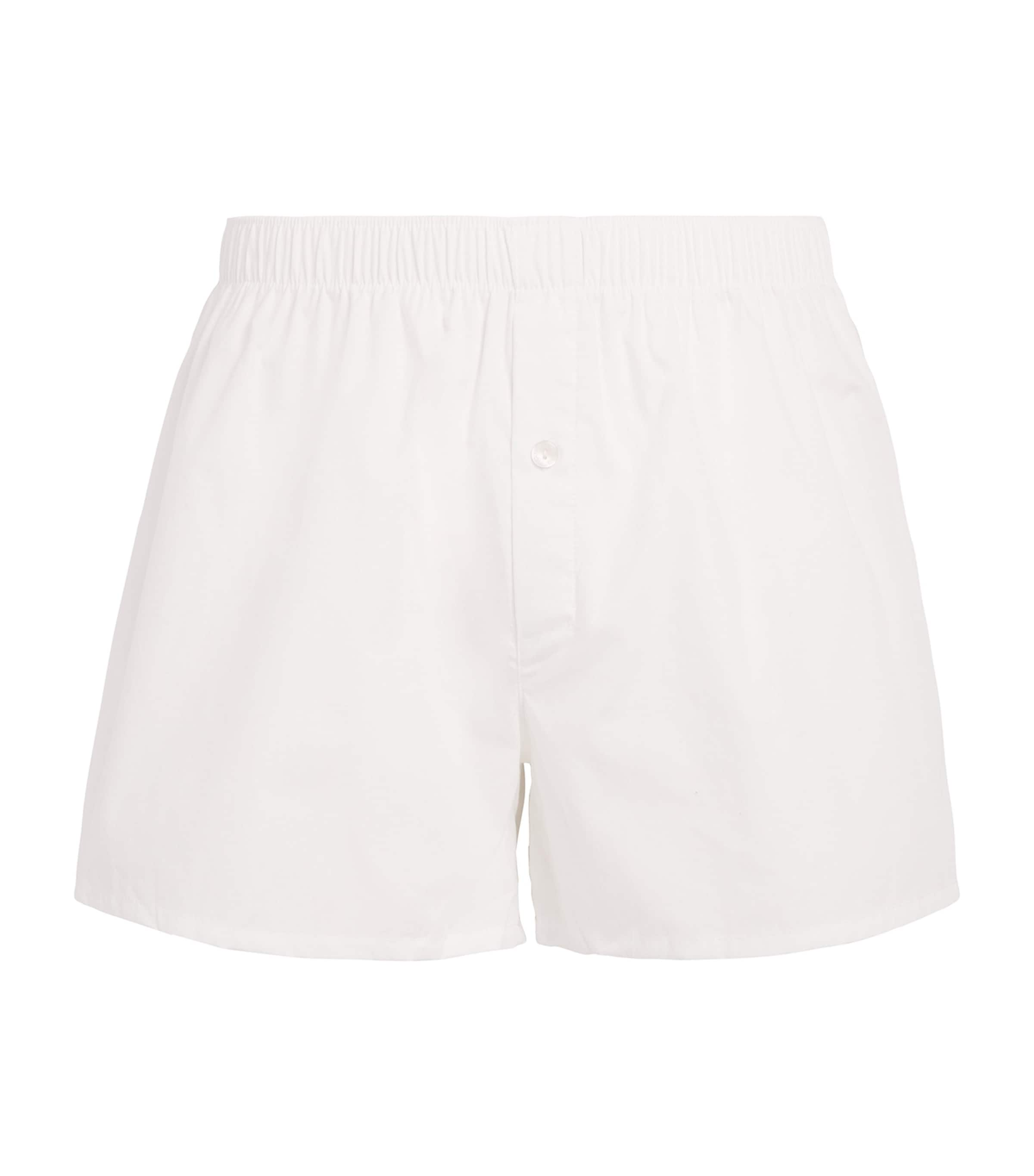 Hanro Woven Plain Boxer Shorts In White