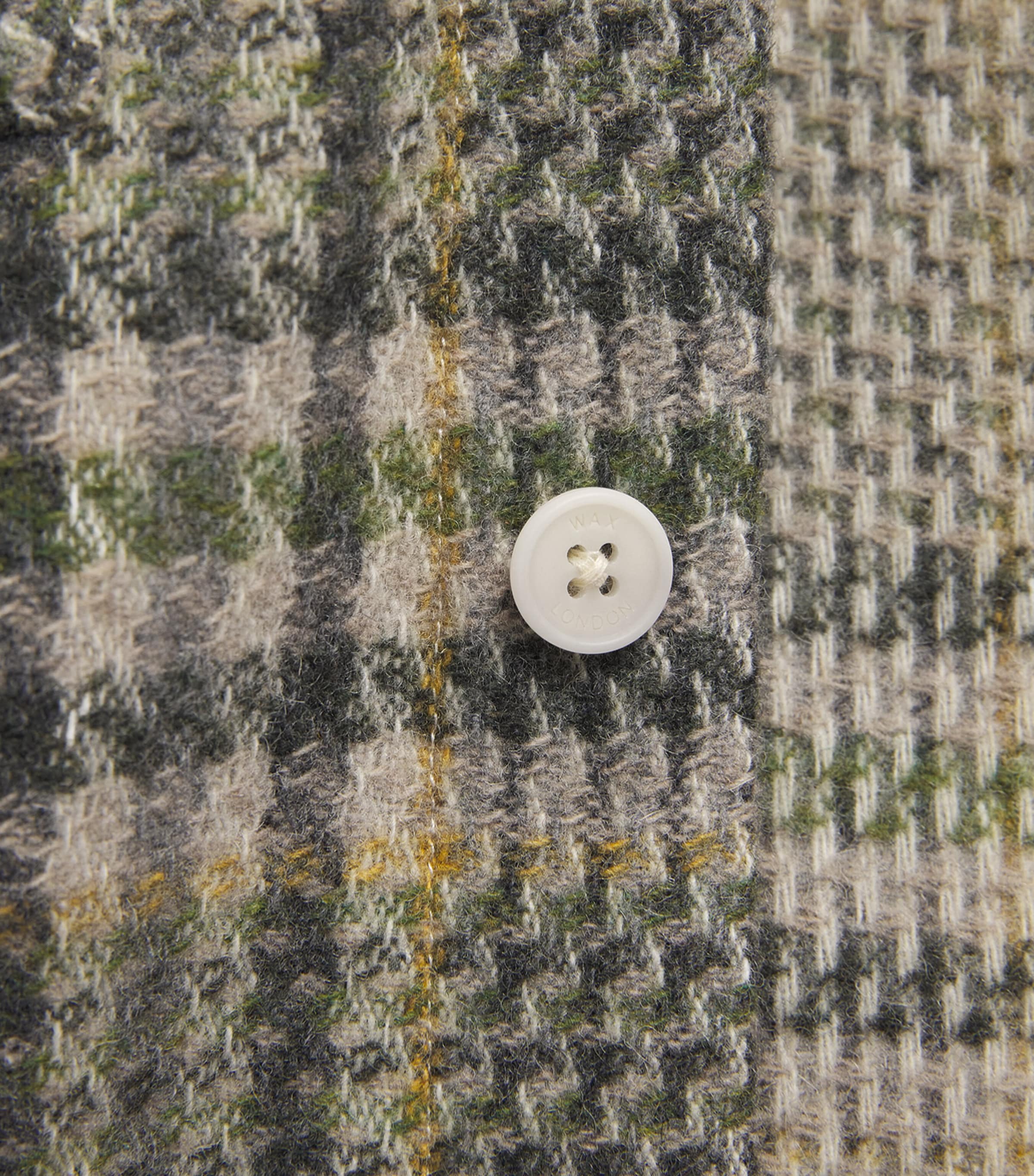 Wool-Blend Check Whiting Overshirt GREEN Image 5