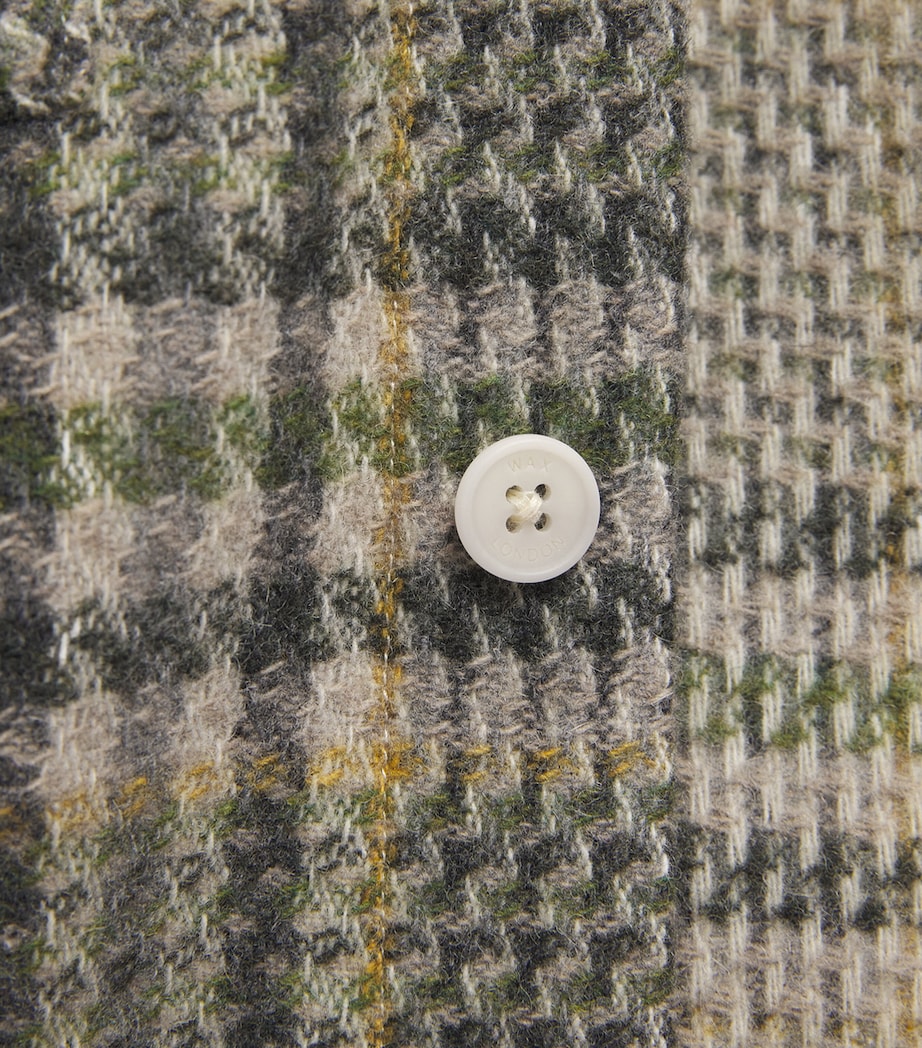 Wool-Blend Check Whiting Overshirt GREEN Image 5