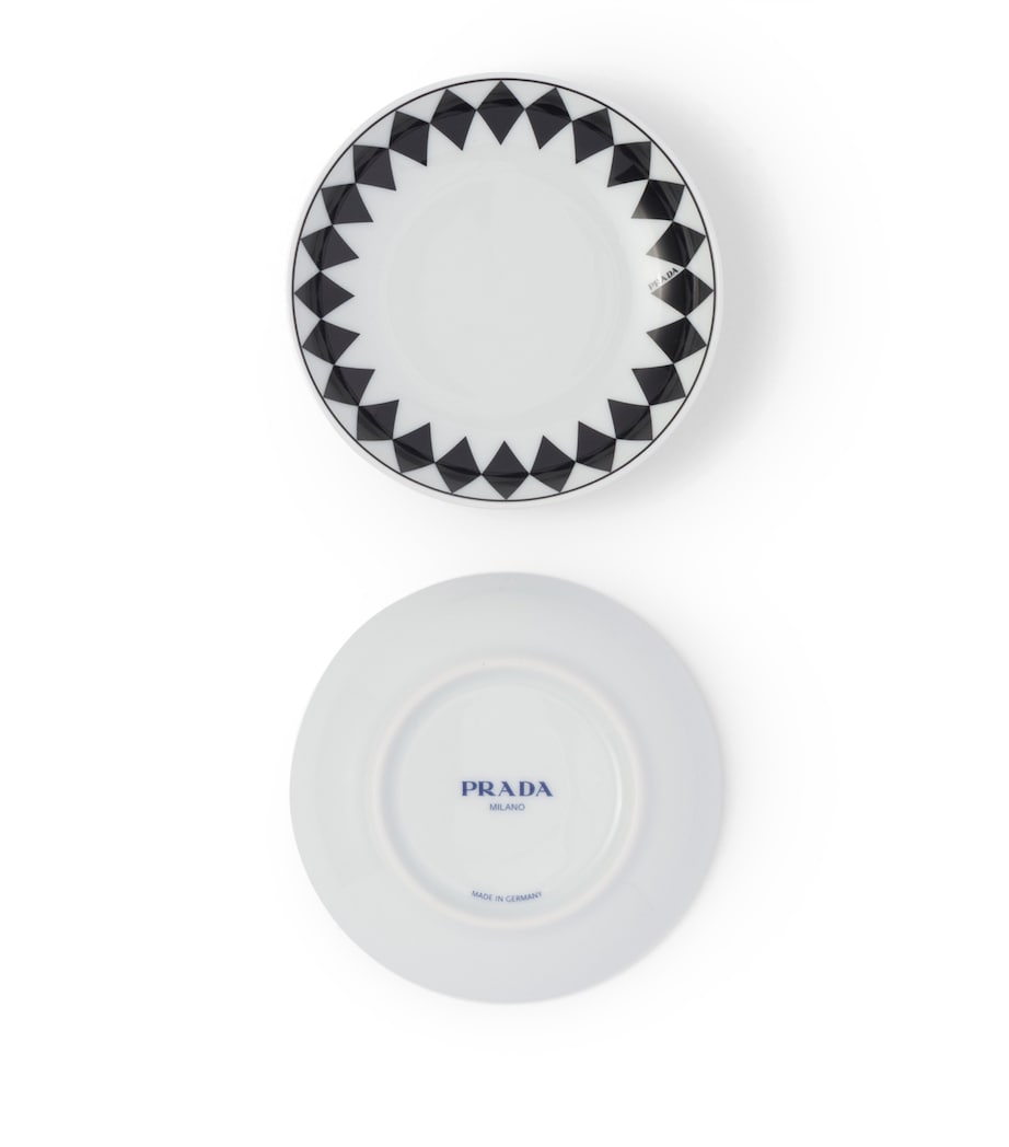 Set of 2 Porcelain Chequerboard Sauce Bowls (11cm) F0E5W Image 3