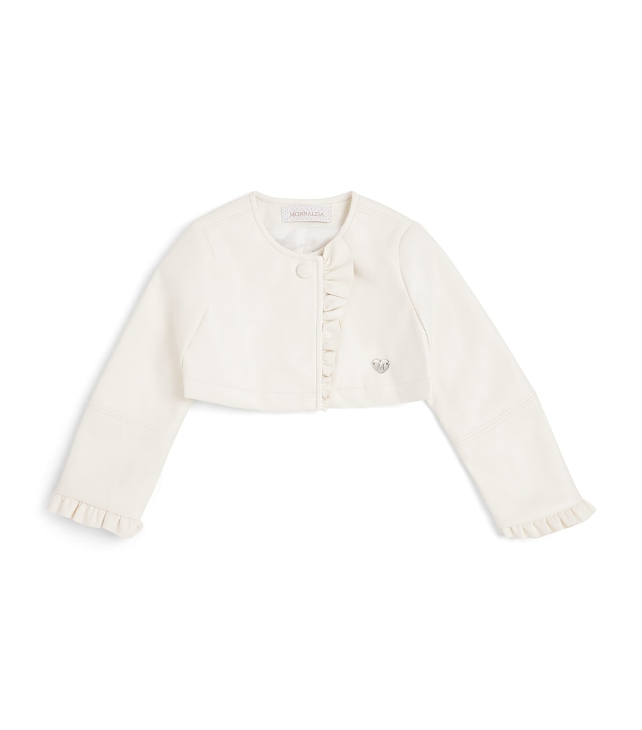 Monnalisa Ruffle-Trim Cropped Jacket (6 Months-3 Years) Cream Image 1