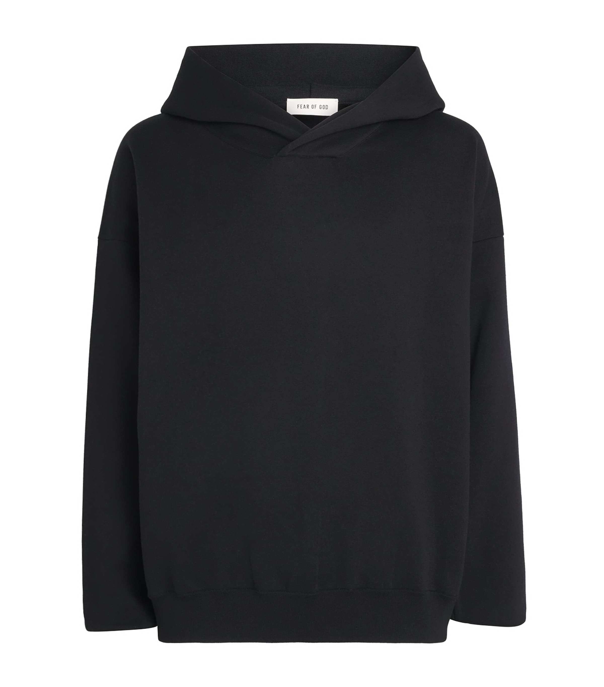 Fear Of God Mens Cotton-Blend Double-Knit Hoodie Black / Image 1