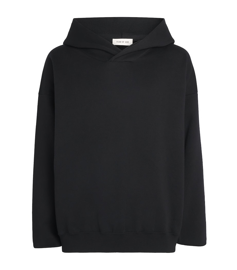 Fear Of God Mens Cotton-Blend Double-Knit Hoodie Black / Image 1