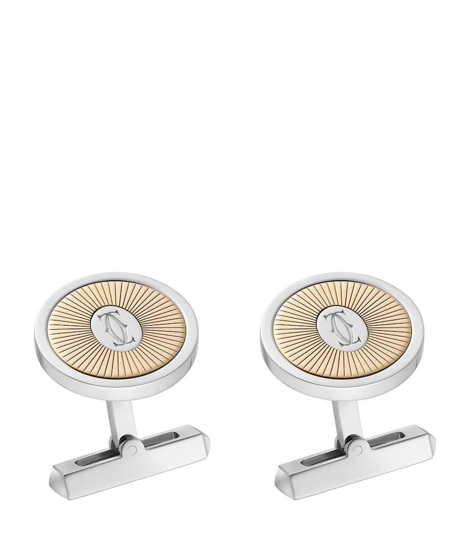 Sterling Silver and Yellow Gold Double C de Cartier Cufflinks SILVER Image 1