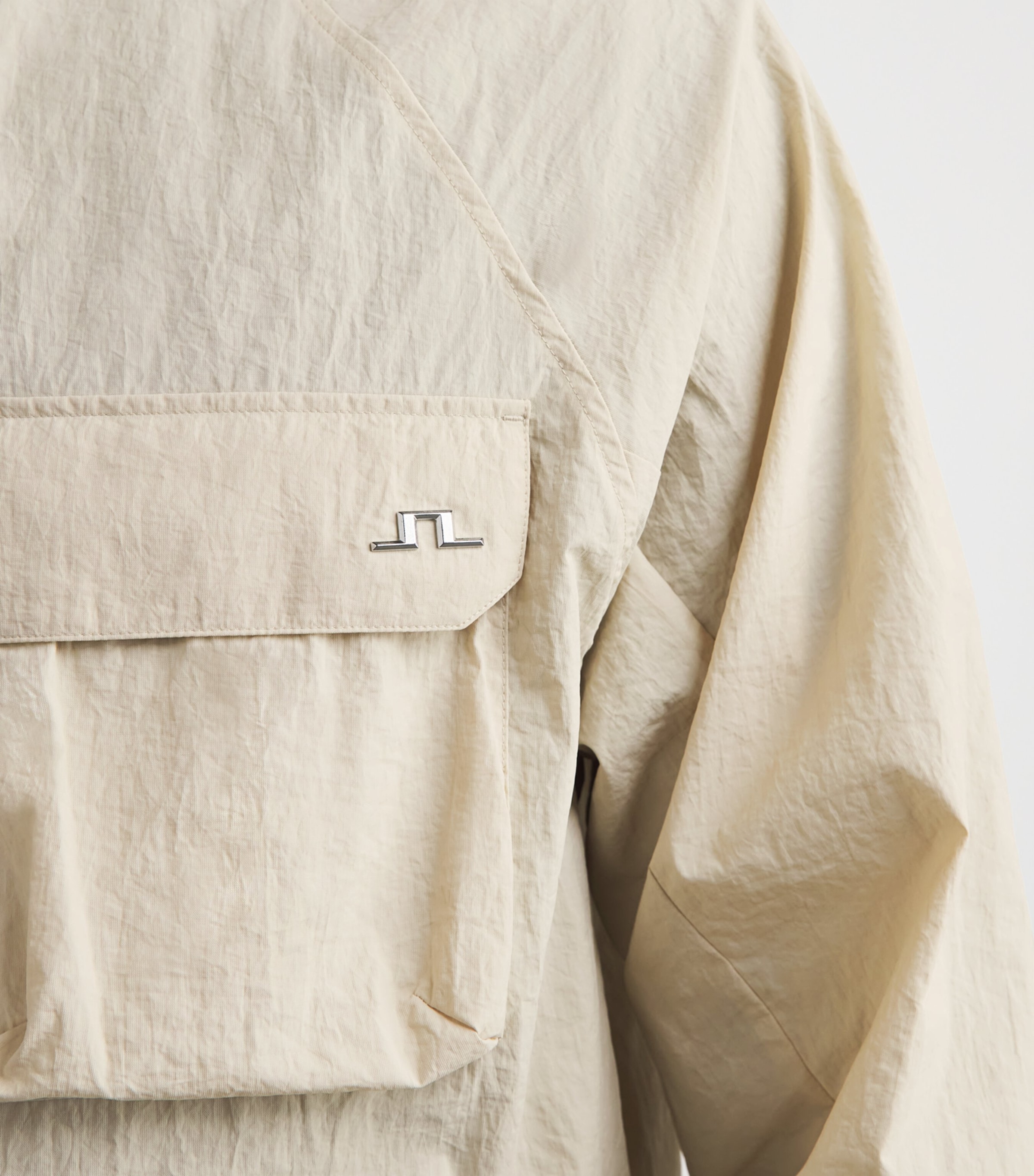 J Lindeberg Mens Gian Crinkle Zip Overshirt Moonbeam Image 3