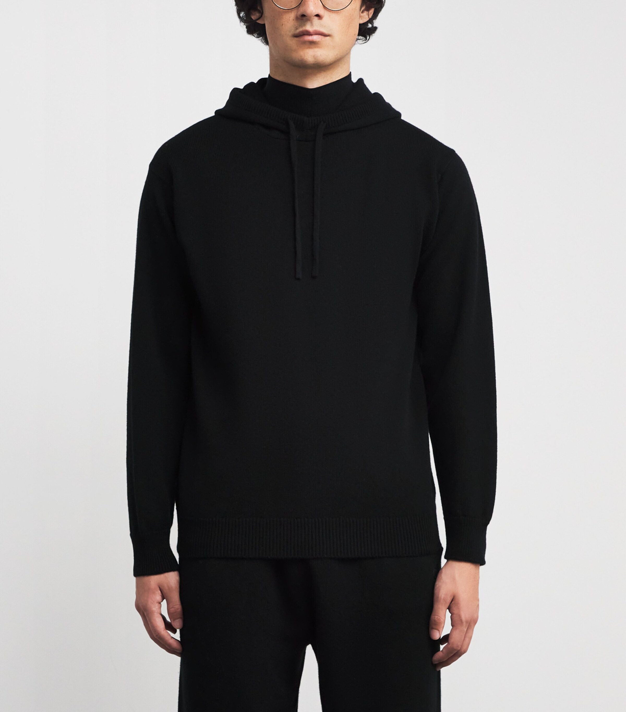 Cashmere Hoodie BLACK Image 6