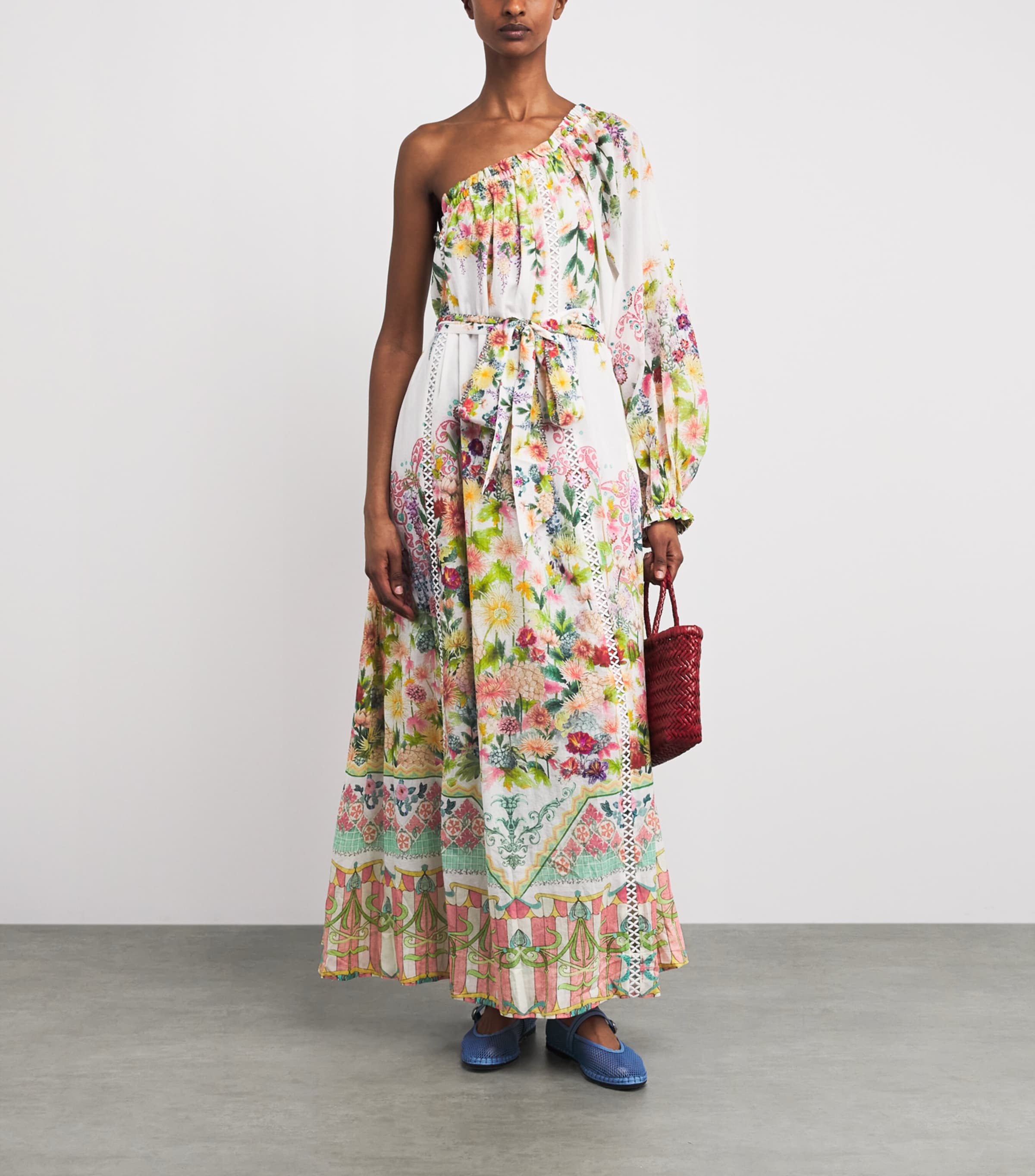 Camilla Womens Organic Cotton One-Shoulder Midi Dress Callcata Image 2