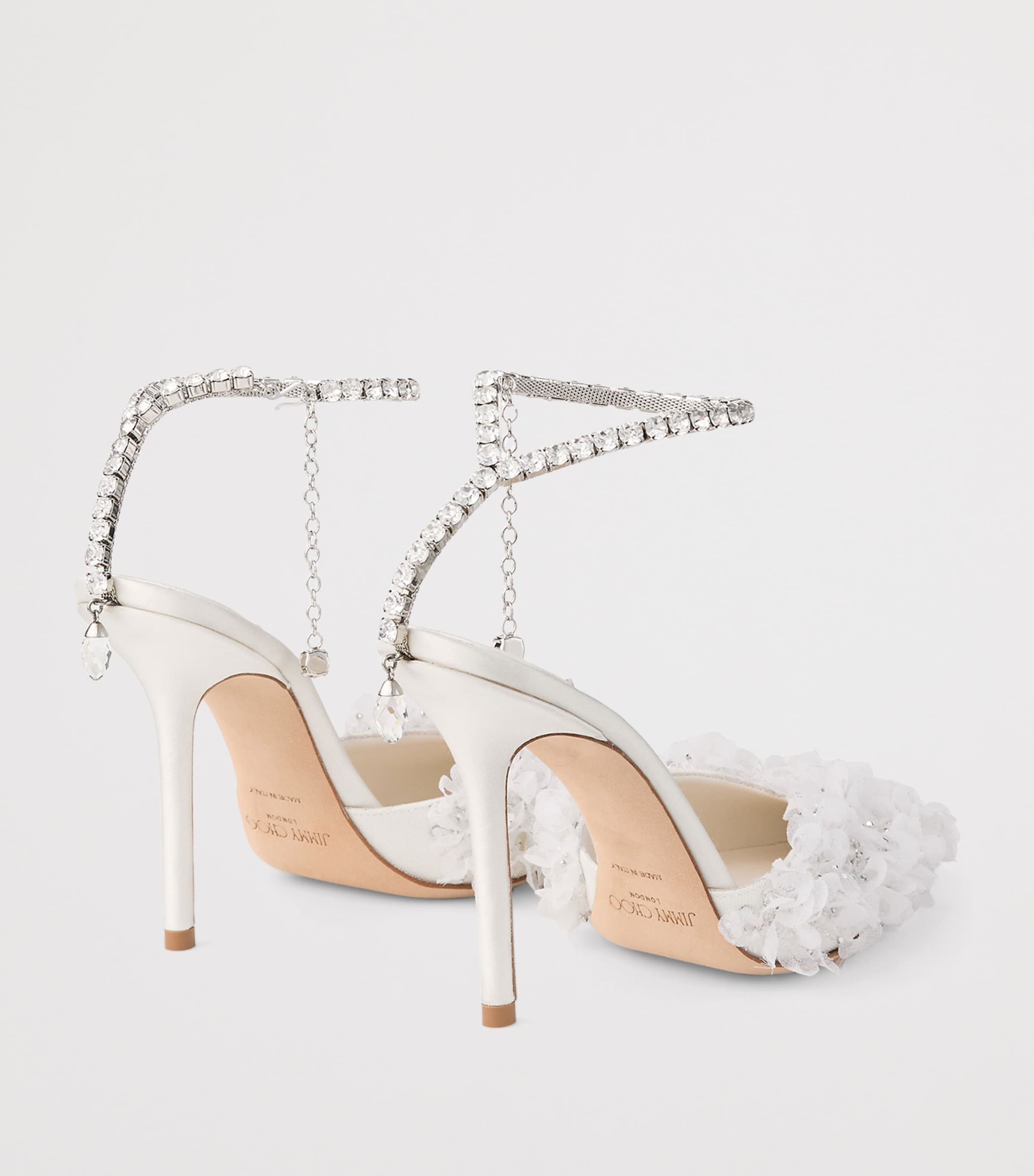 Saeda 100 Mesh Petal Pumps IVORY/CRYSTAL Image 4