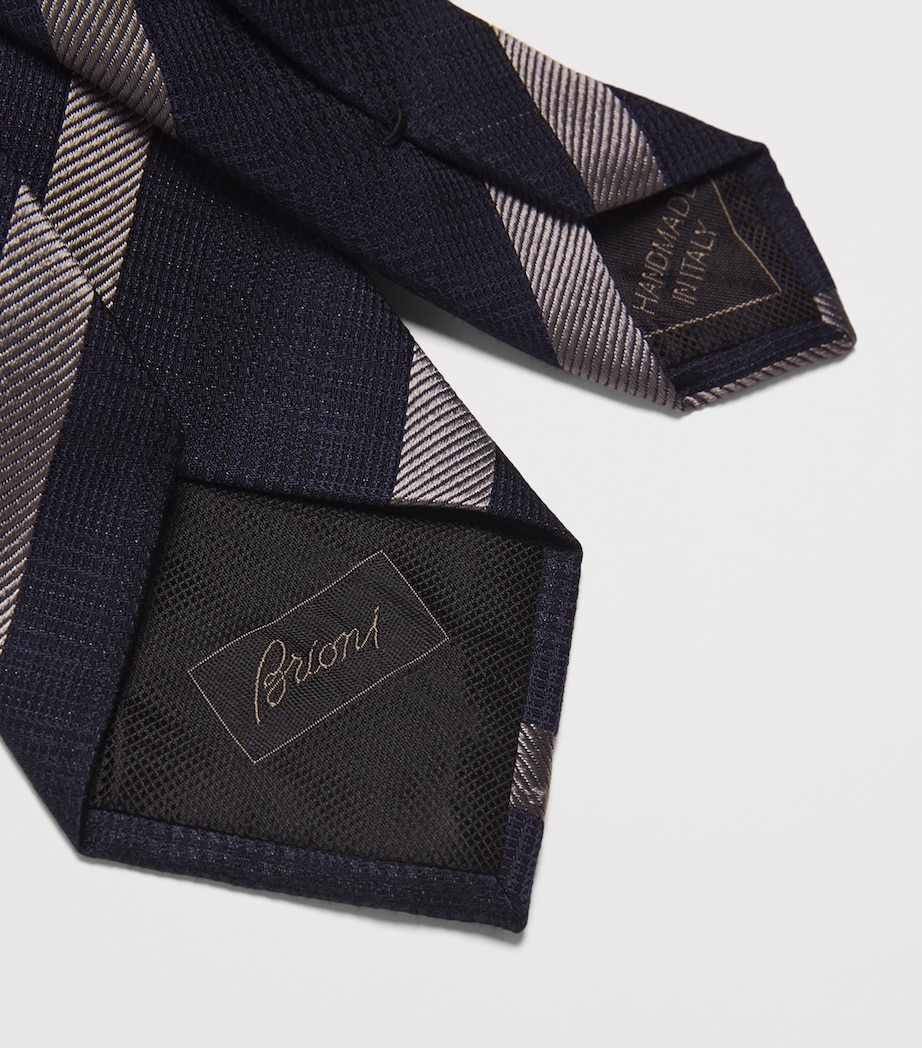 Silk-Cotton Stripe Tie 4043 Image 3