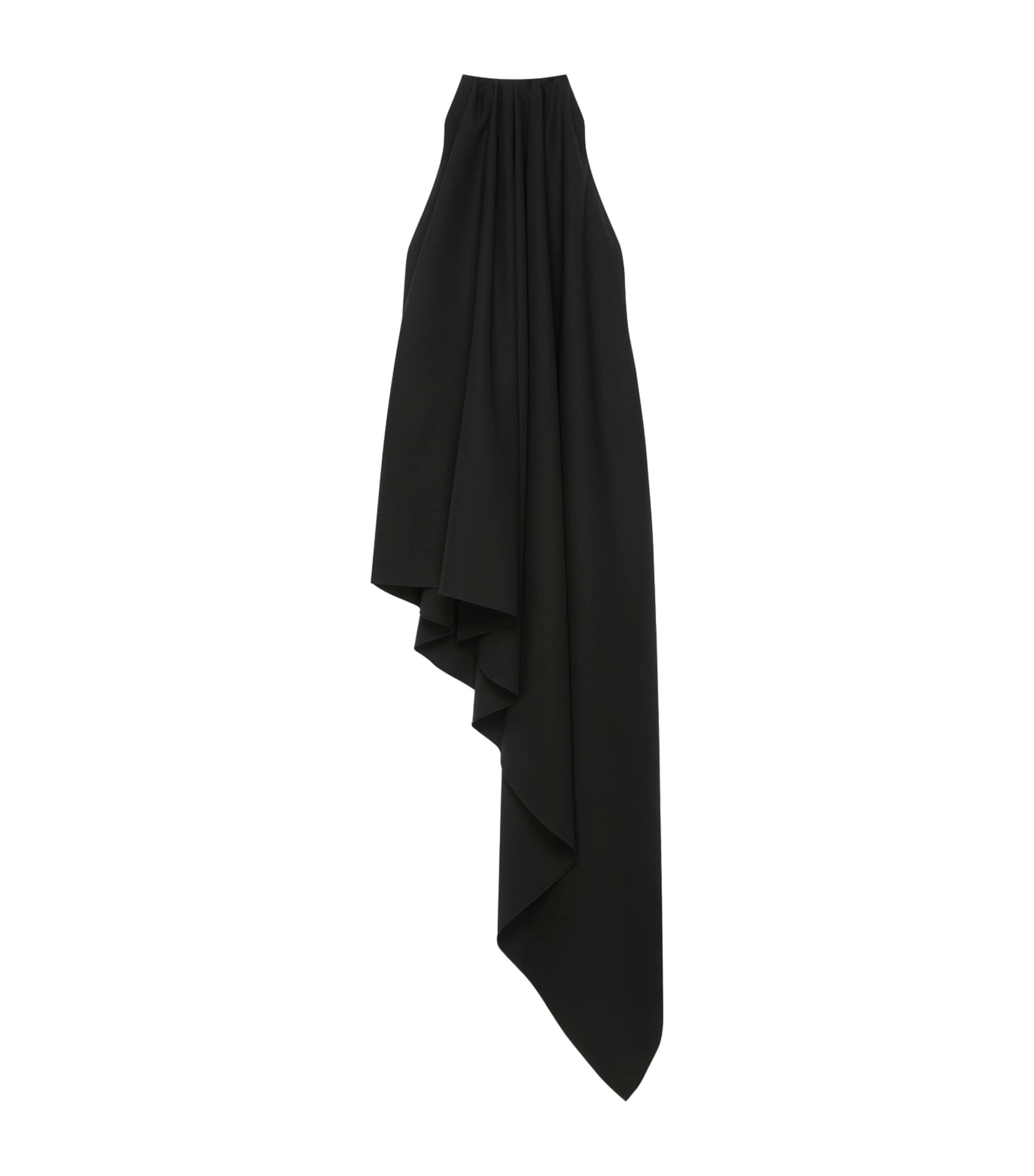 Wool Halterneck Midi Dress BLACK Image 1