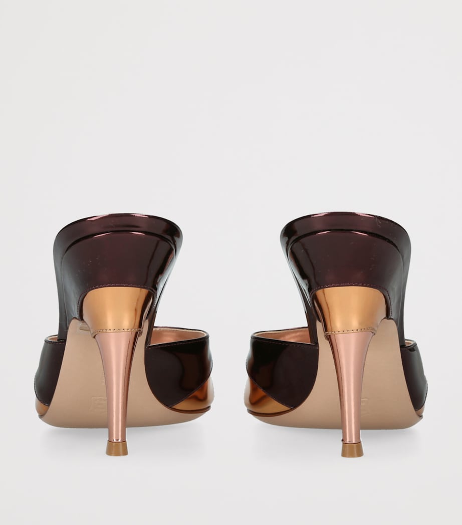 Gianvito Rossi Metallic Leather Marea Heeled Mules 95 Bronze Image 2