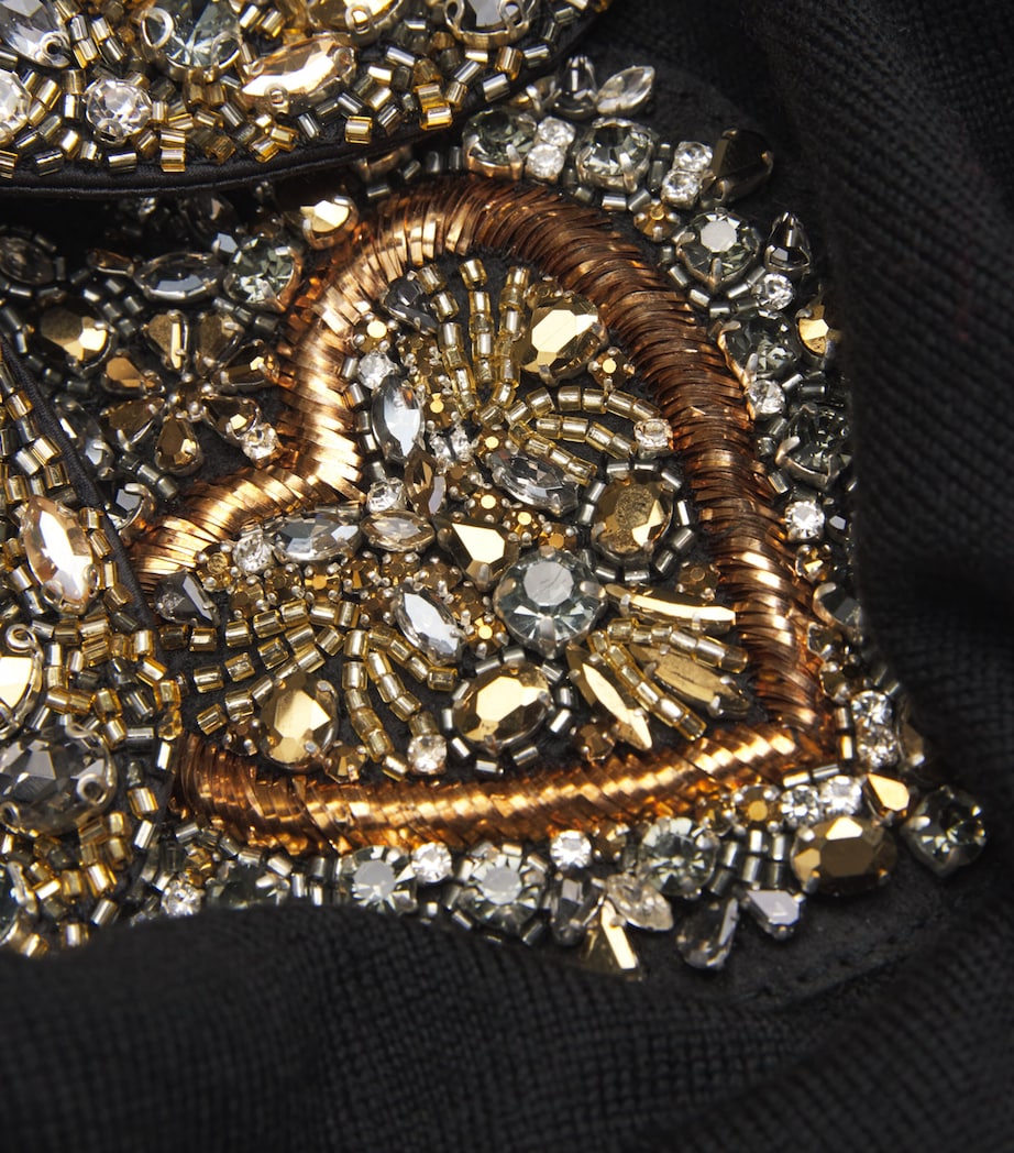 Merino Wool Embellished Porla Sweater A001 BLACK Image 5