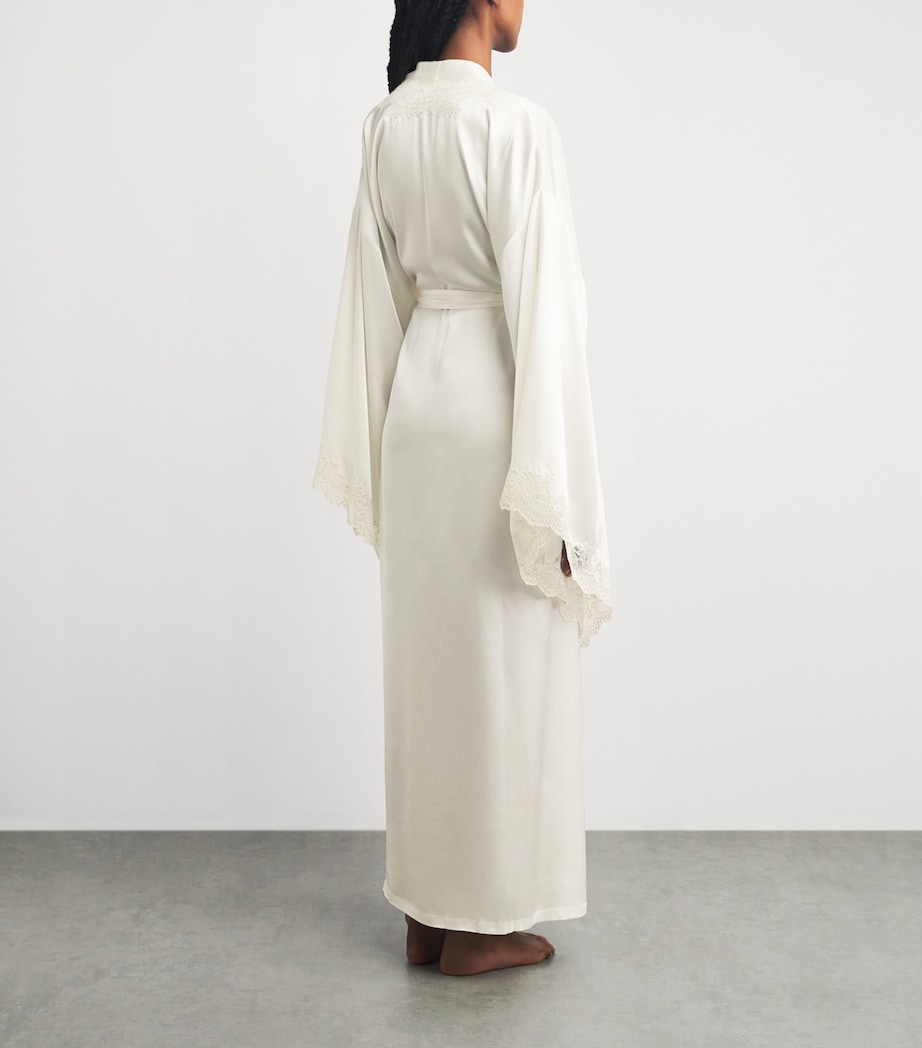 Bocan Womens Lace-Tim Sera Robe Off White Image 4