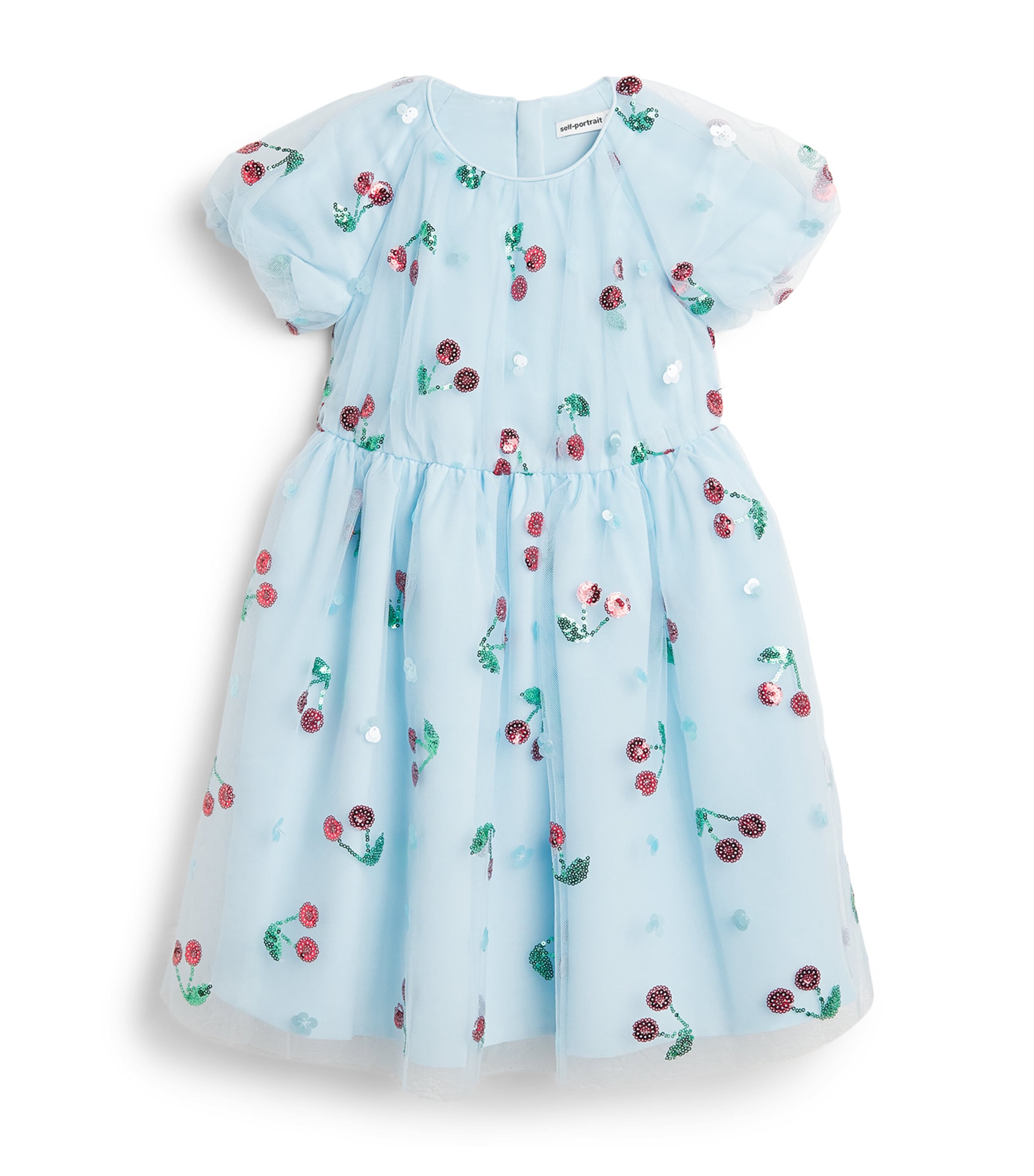 Self-Portrait Kids Tulle Embellished Cherry Dress (4-12 Years) Image 1