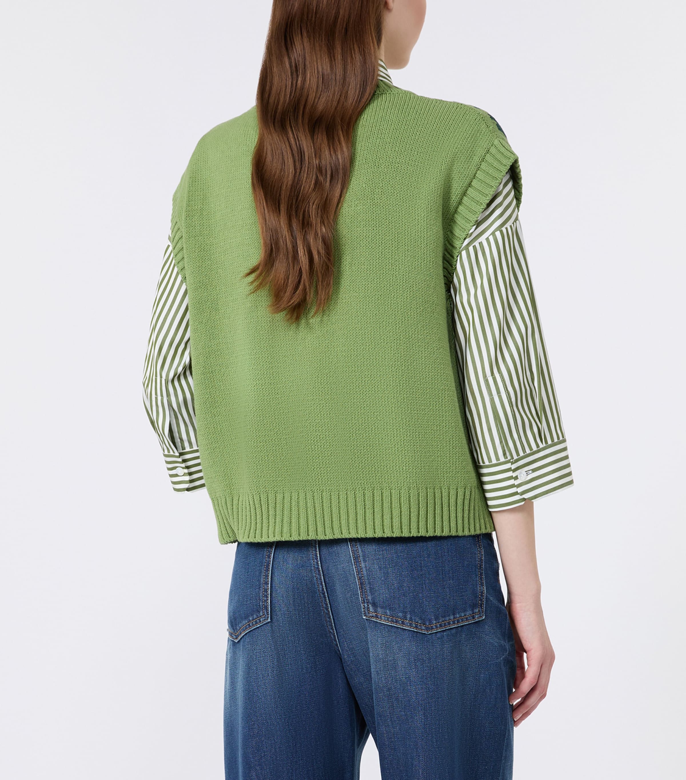Weekend Max Mara Green Knitted Floral Sweater Vest | Harrods US