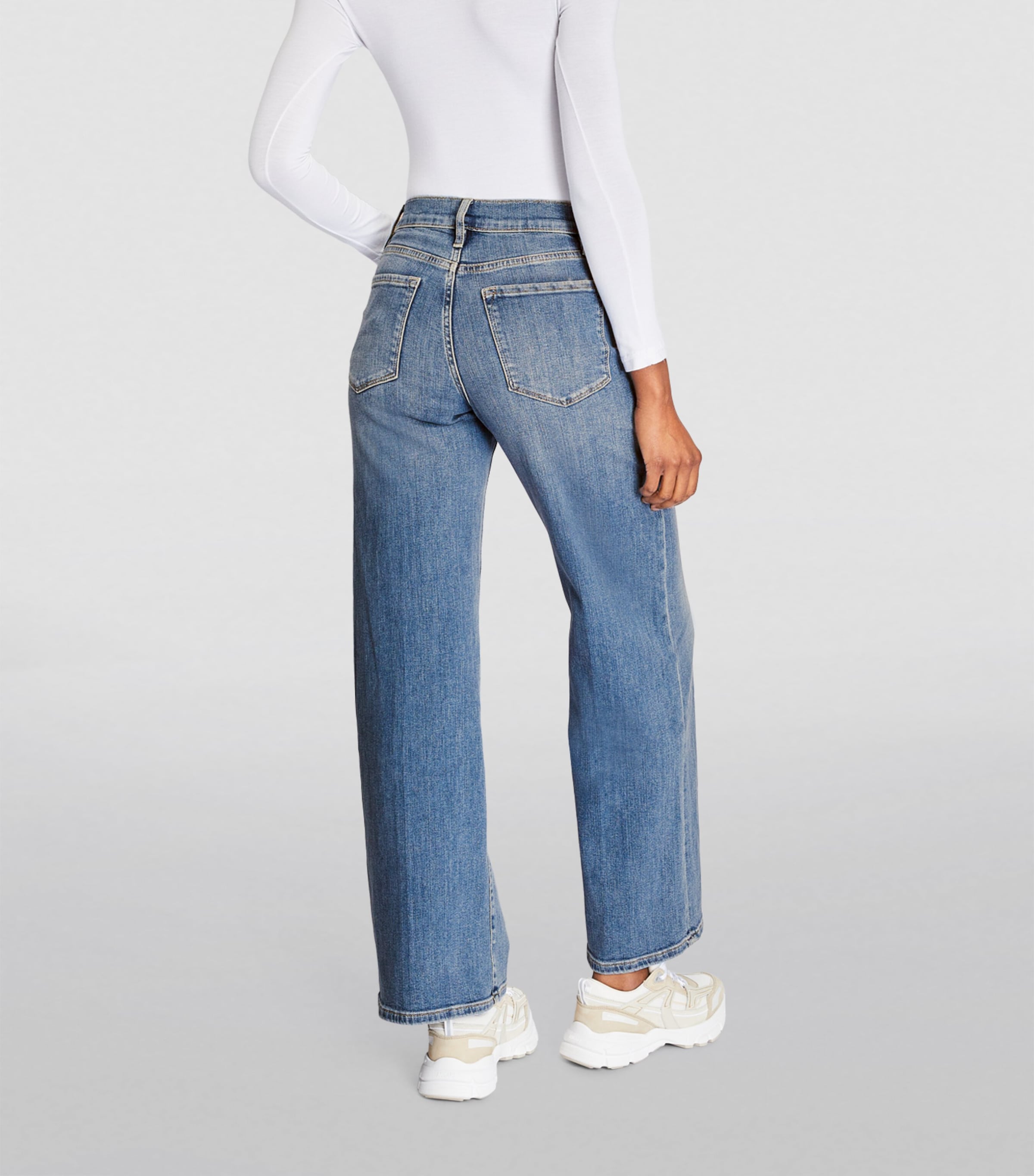 Le Slim Palazzo Wide-Leg Jeans DRIZZLE Image 4