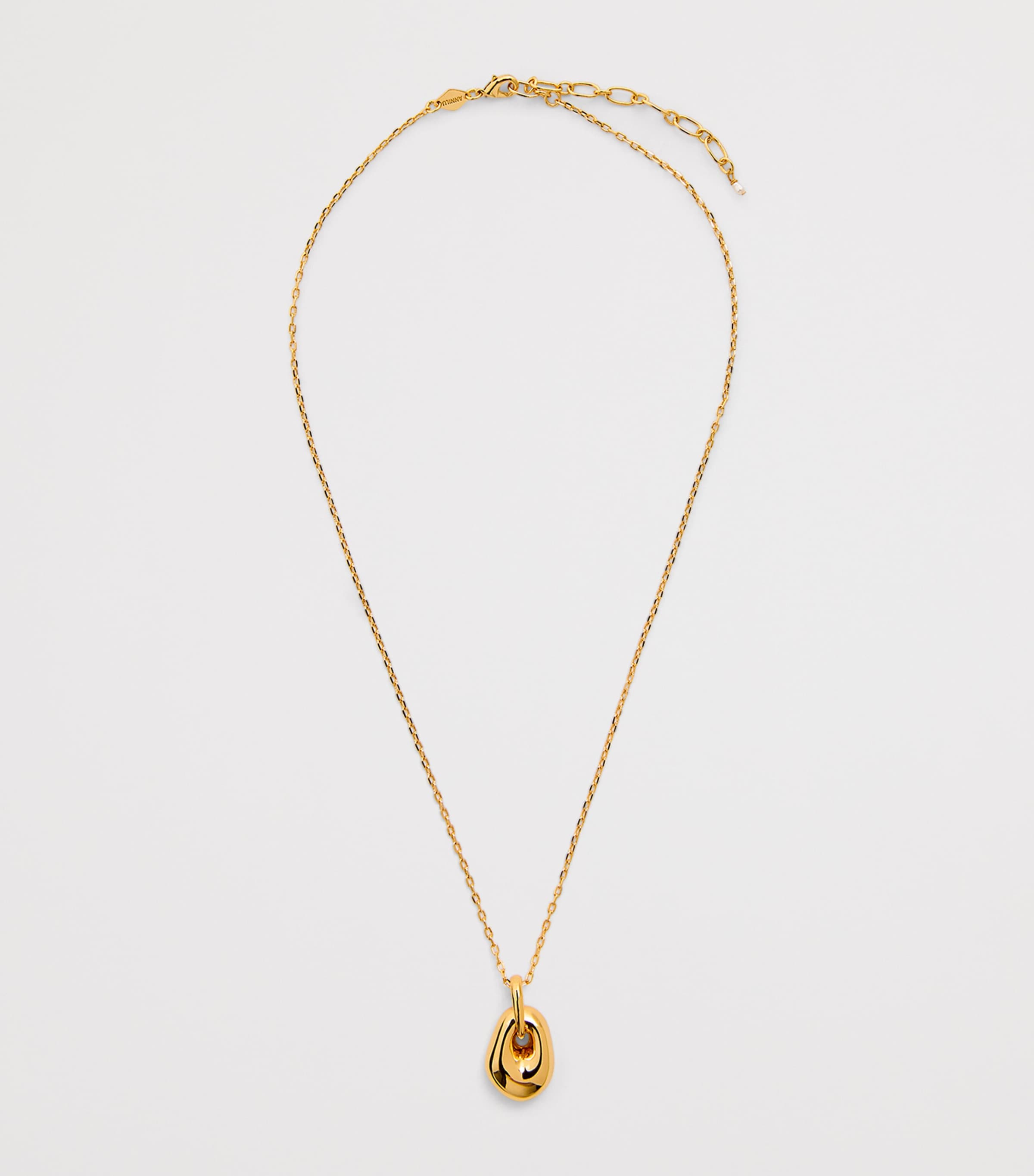 Gold-Plated Pebble Necklace GOLDEN Image 3