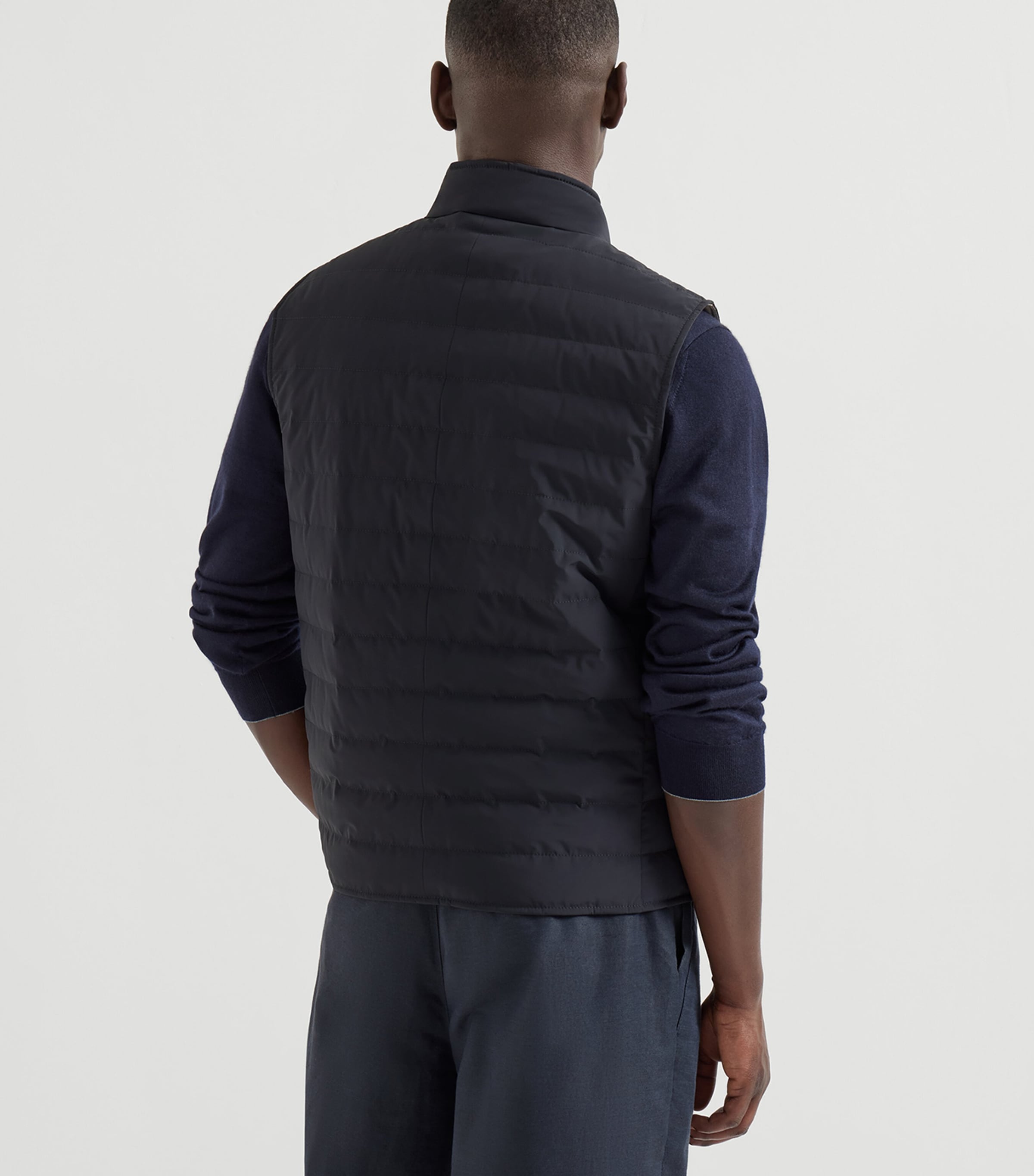 Brunello Cucinelli Mens Bonded Taffeta Down Gilet Image 5