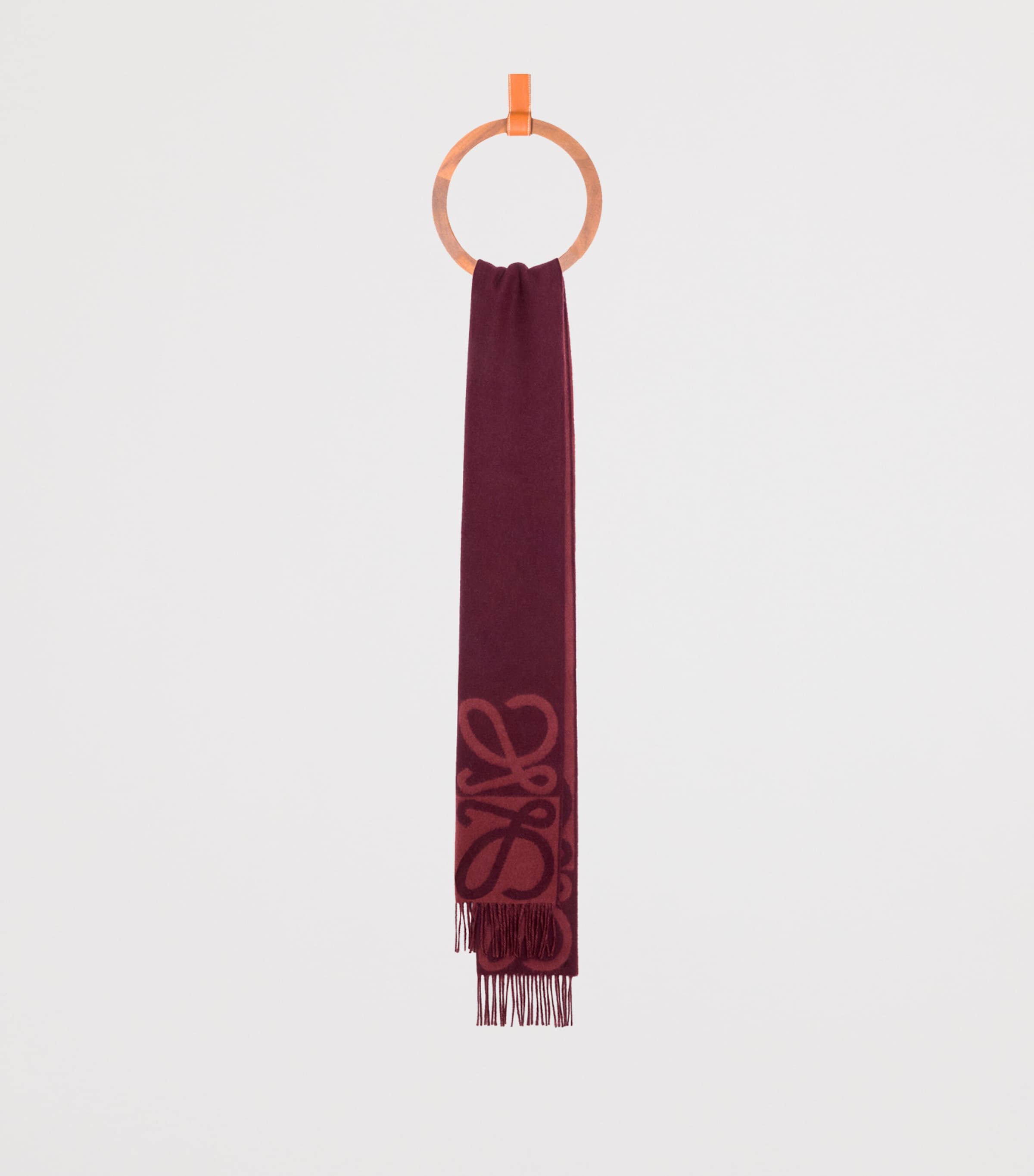 Wool-Cashmere Anagram Scarf BURGUNDY/MAHOGANY Image 2