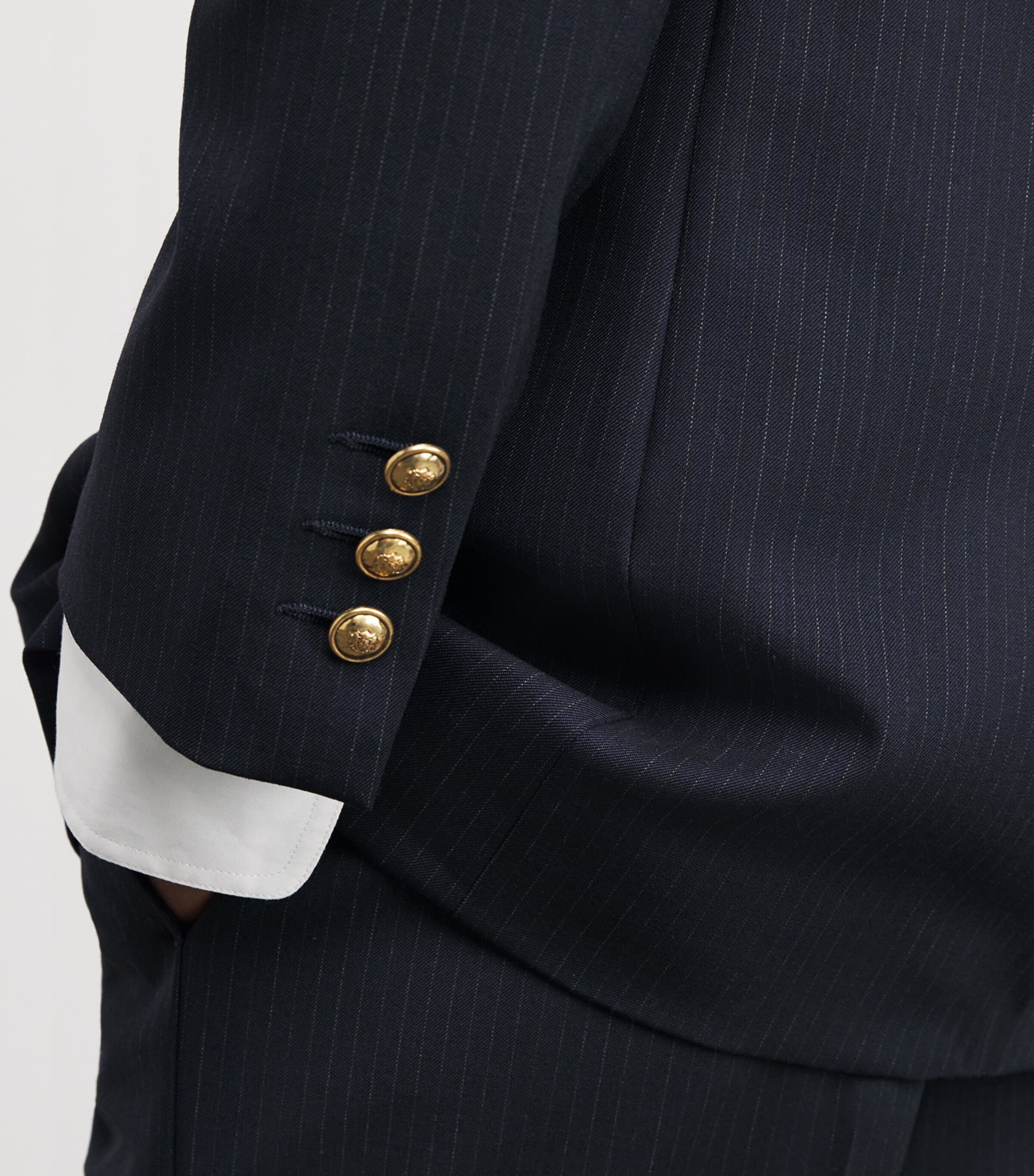 Wool-Blend Double-Breasted Blazer NAVY BLUE Image 6